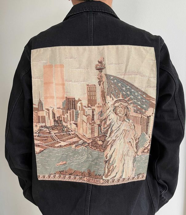 Supreme Supreme NY Tapestry Denim Chore Coat (M) | Grailed