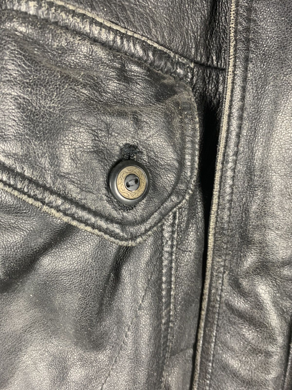 Vintage Vintage Leather Jacket Motorcycle Style Jacket Size US M / EU 48-50 / 2 - 2 Thumbnail