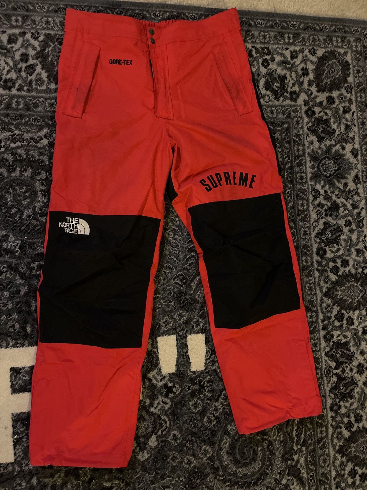 Pre-owned Supreme X The North Face Supreme Goretex Pants In Black/red