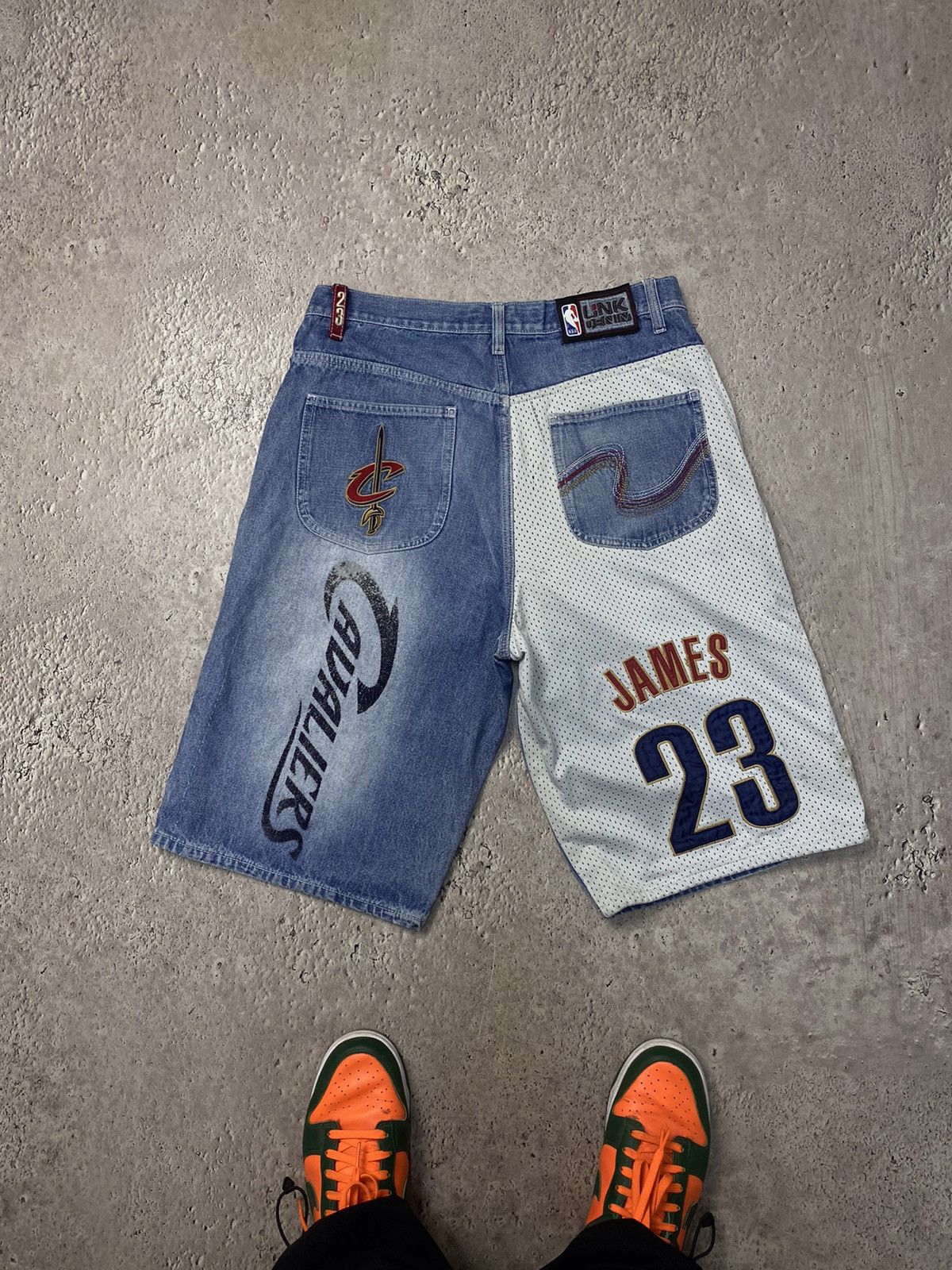 Denim lakers shorts online