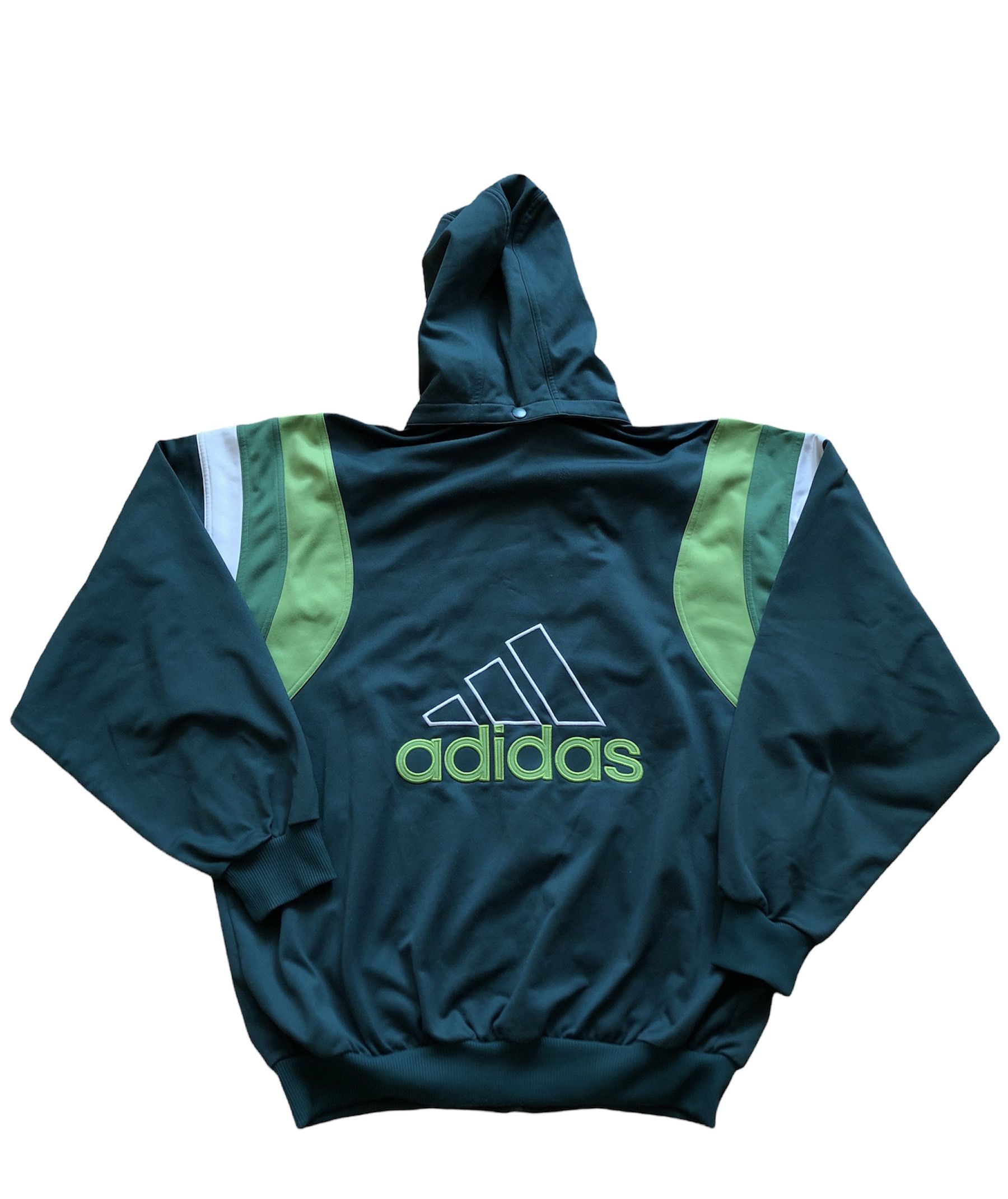 Adidas × Vintage Vintage Adidas Rare Hoodie Sweatshirt Jacket Green Y2K hype Size US L / EU 52-54 / 3 - 1 Thumbnail