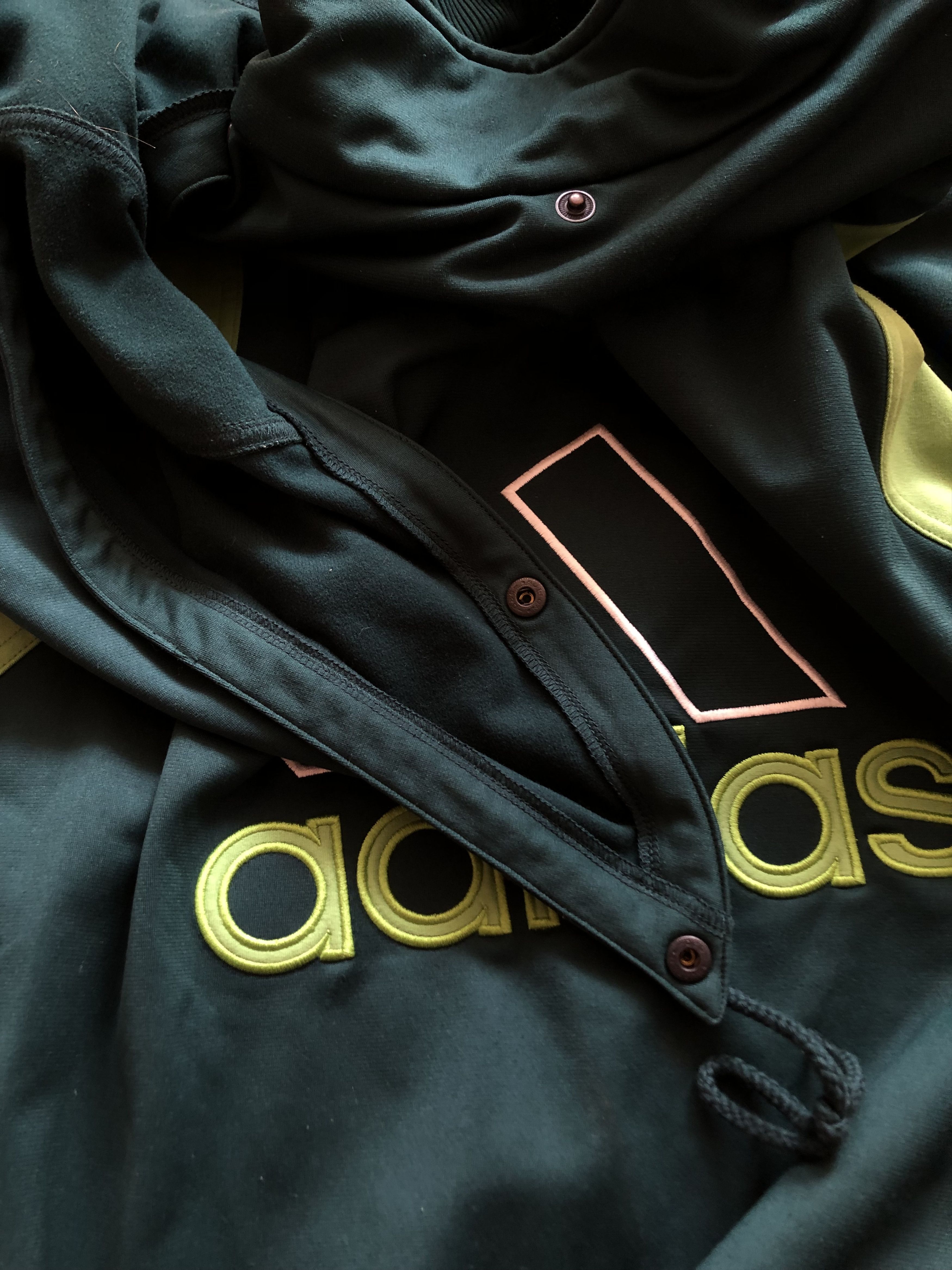 Adidas × Vintage Vintage Adidas Rare Hoodie Sweatshirt Jacket Green Y2K hype Size US L / EU 52-54 / 3 - 17 Thumbnail