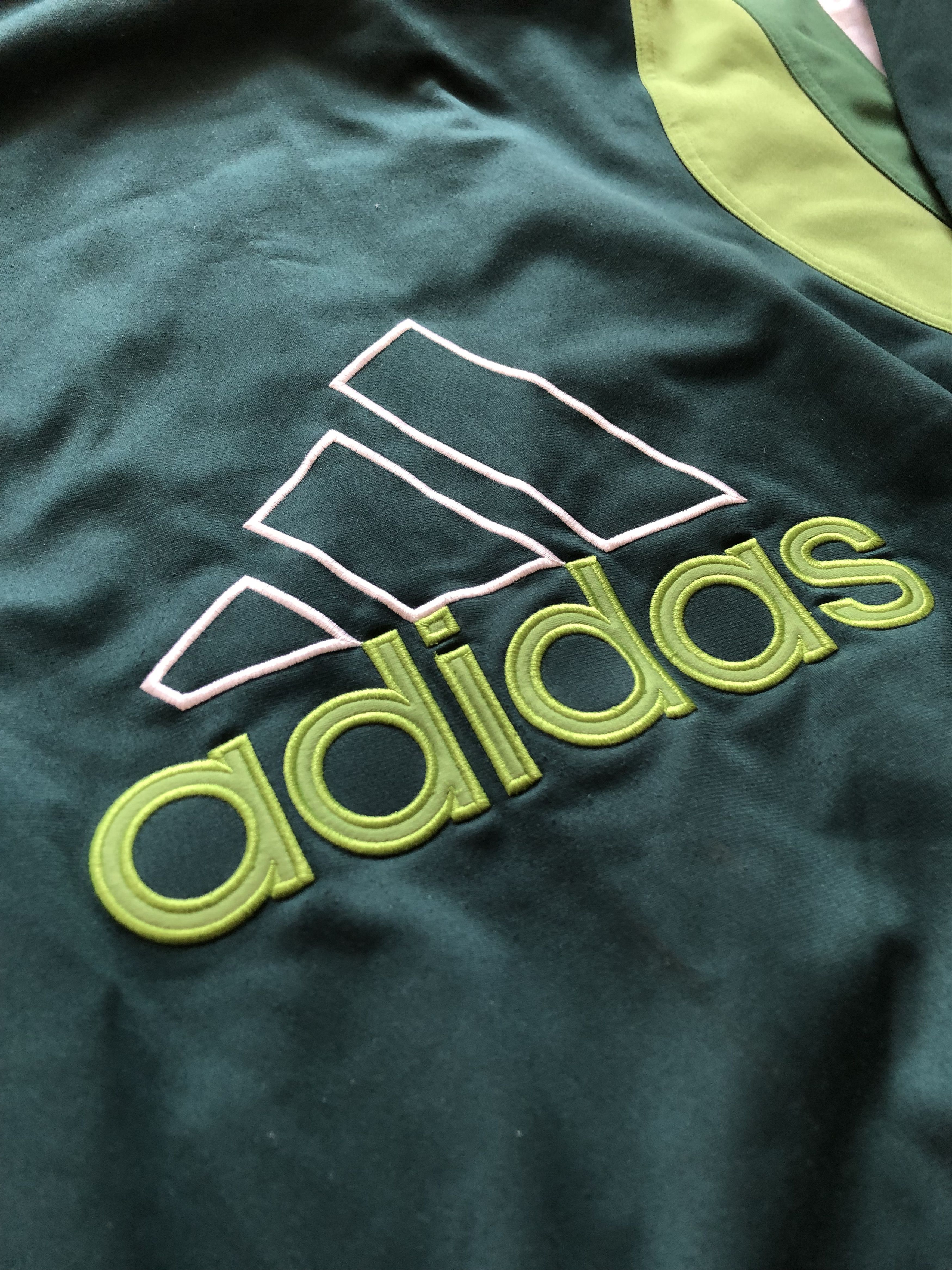 Adidas × Vintage Vintage Adidas Rare Hoodie Sweatshirt Jacket Green Y2K hype Size US L / EU 52-54 / 3 - 13 Thumbnail