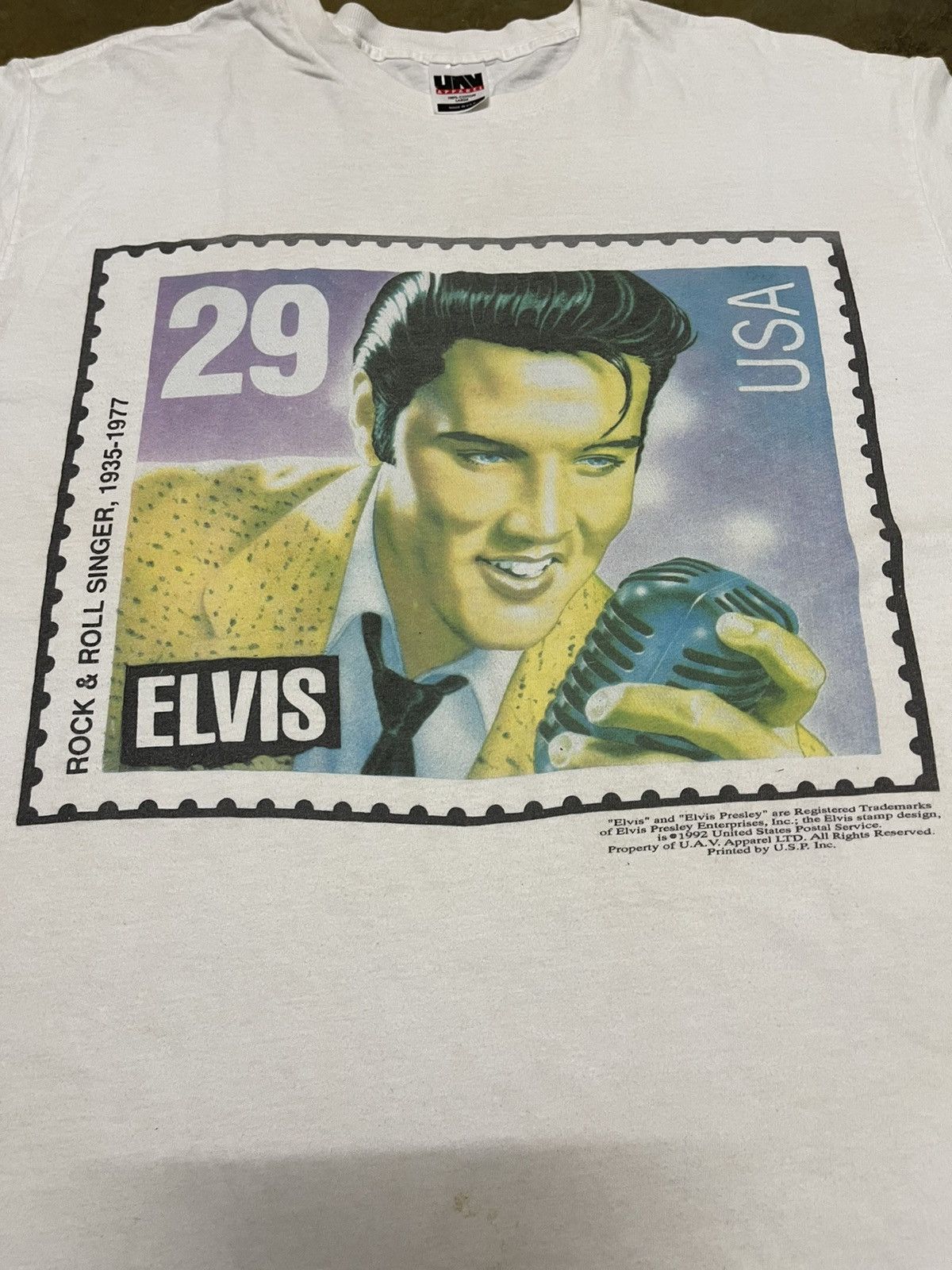 Band Tees × Vintage Vintage 1992 Elvis Presley Rock and Roll Band T-shirt Size US L / EU 52-54 / 3 - 1 Thumbnail