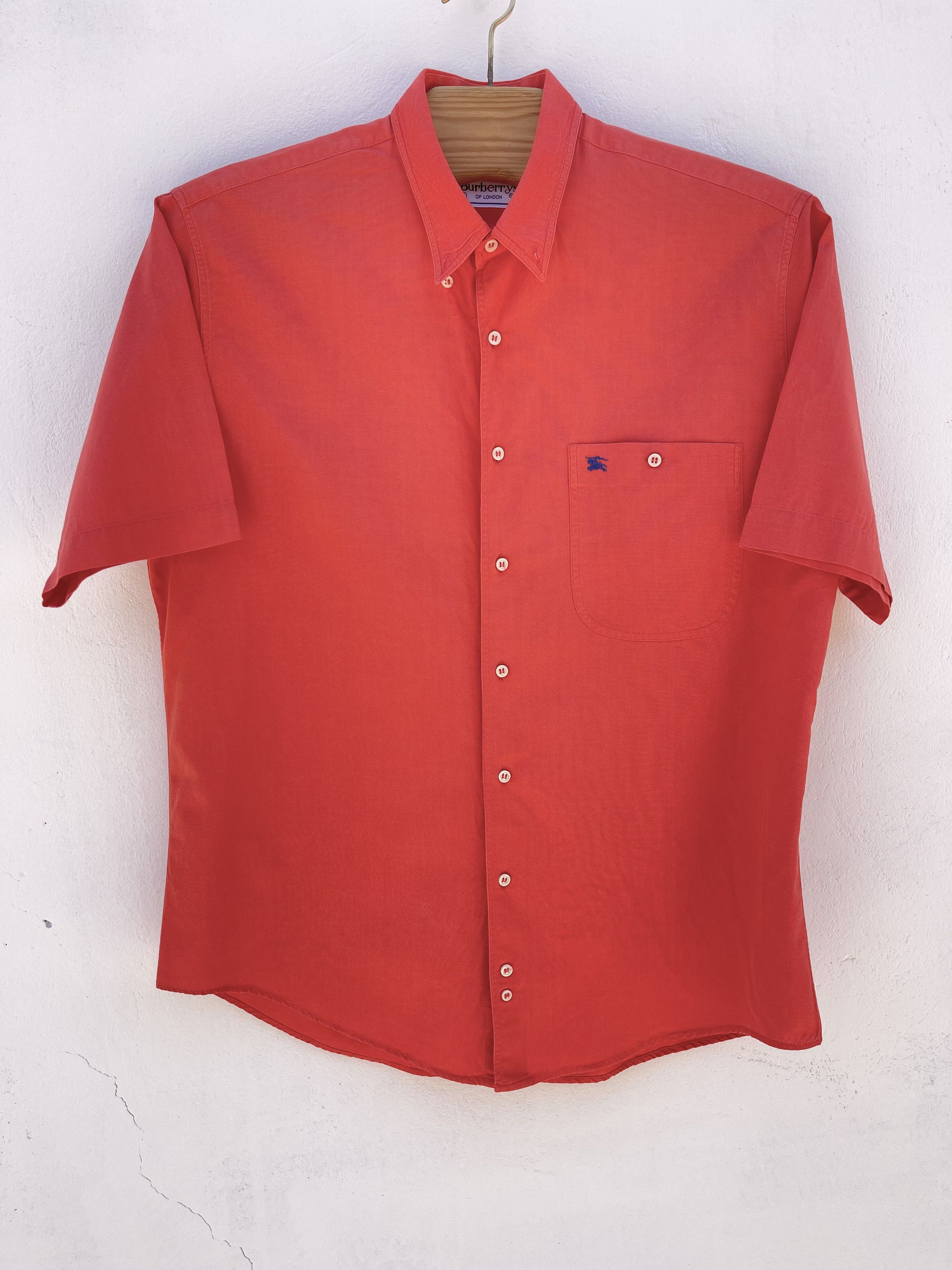 Burberry 🔥 Burberry vintage summer red orange shirt size L Size US L / EU 52-54 / 3 - 2 Thumbnail