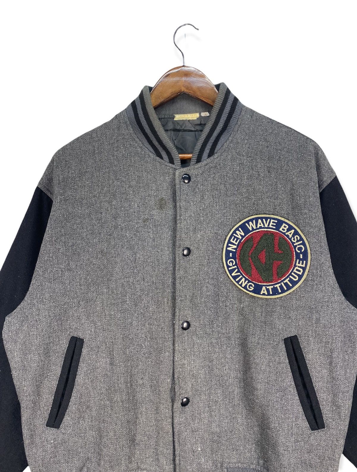 Japanese Brand Vintage New Wave Basic Varsity Jacket Size US L / EU 52-54 / 3 - 2 Thumbnail