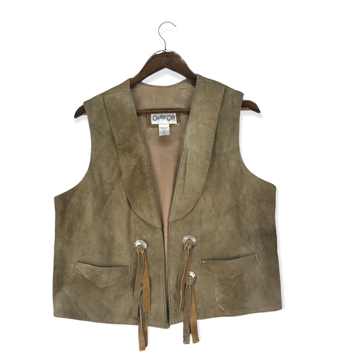 Genuine Leather Vintage Cowboy Club Leather Vest Size US M / EU 48-50 / 2 - 1 Thumbnail