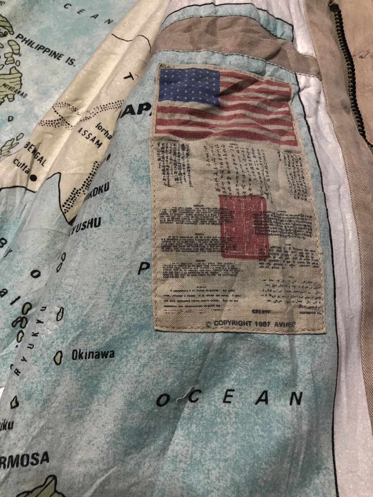 Avirex VTG 80s AVIREX AVIATOR FLIGHT MAP COTTON JACKET Size US M / EU 48-50 / 2 - 8 Thumbnail