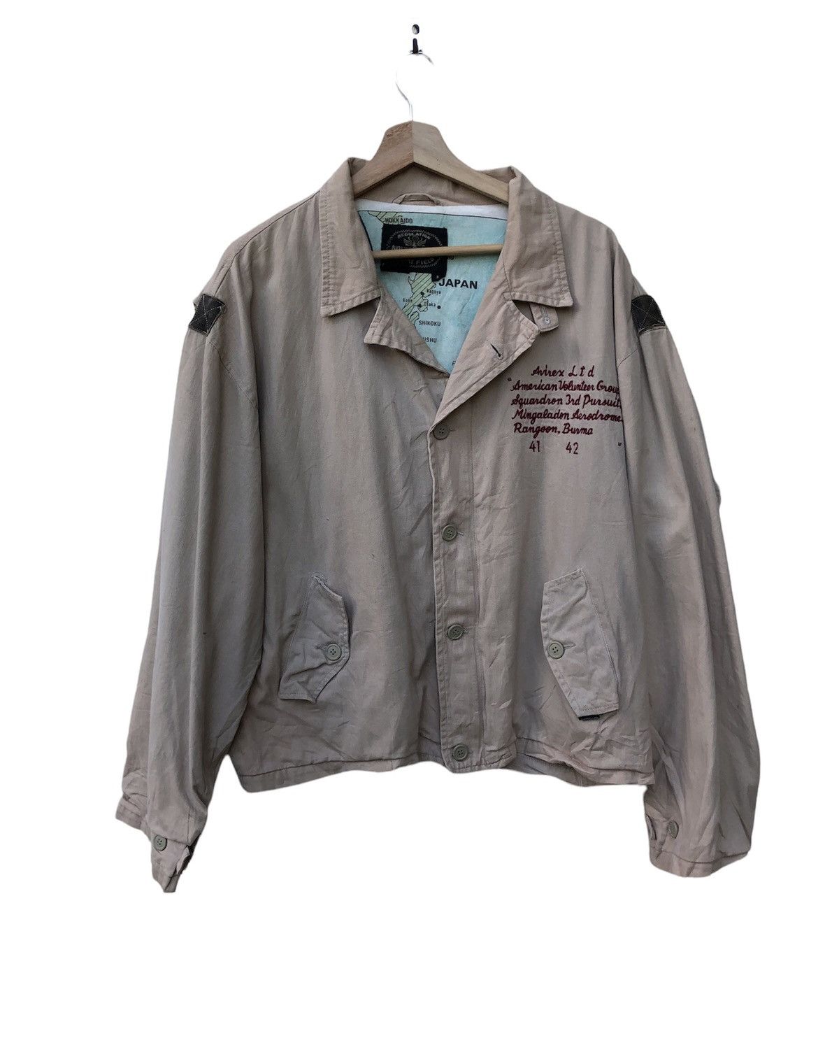 Avirex VTG 80s AVIREX AVIATOR FLIGHT MAP COTTON JACKET Size US M / EU 48-50 / 2 - 3 Thumbnail