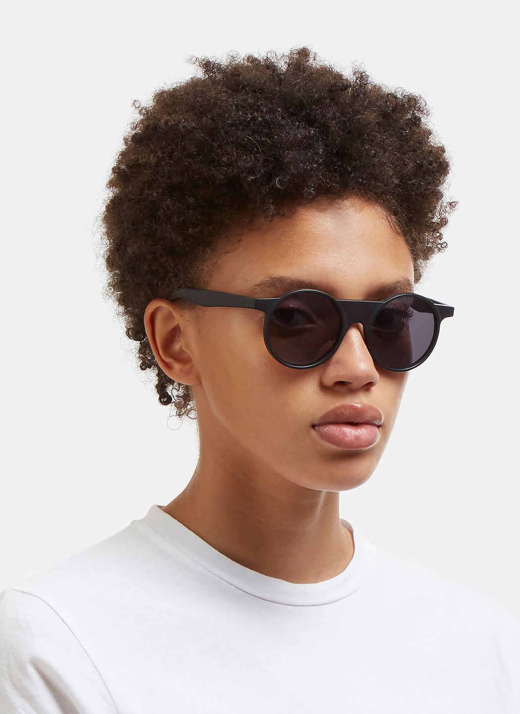 Yohji Yamamoto Yohji Yamamoto YY5014 Round Sunglasses - Matte Black- Size ONE SIZE - 1 Thumbnail