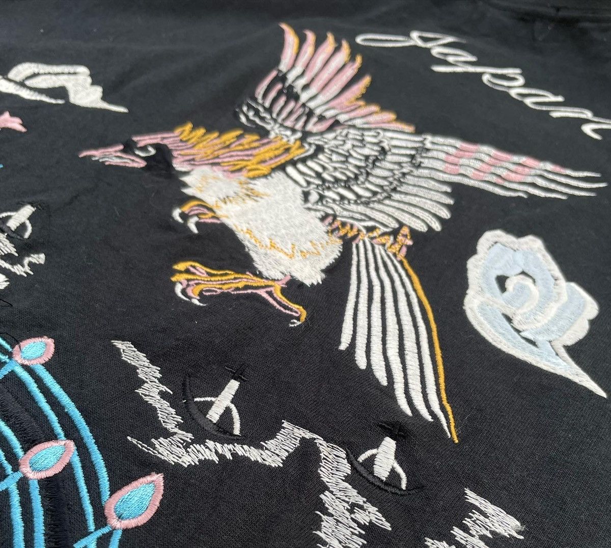 Japanese Brand Sukajan Eagle Emboiderey Tshirt Size US XL / EU 56 / 4 - 8 Thumbnail