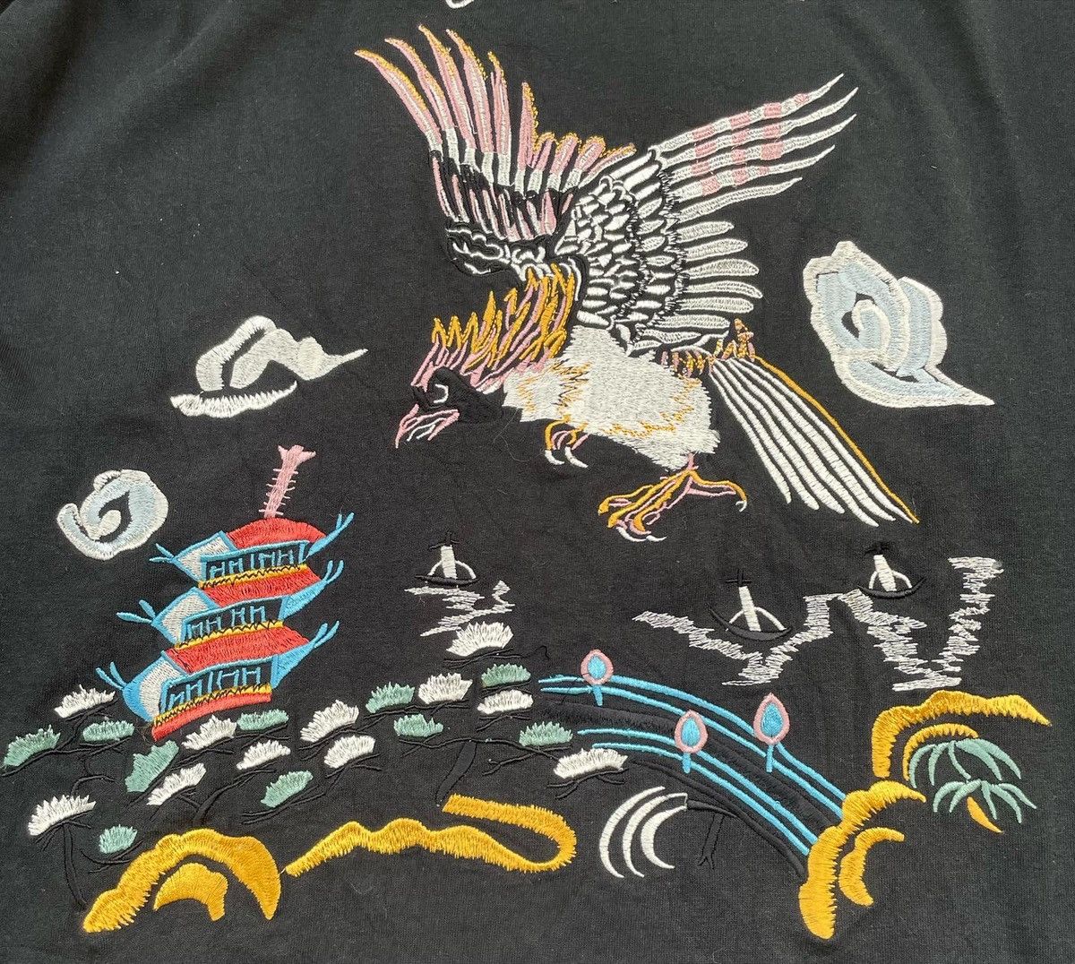 Japanese Brand Sukajan Eagle Emboiderey Tshirt Size US XL / EU 56 / 4 - 7 Thumbnail