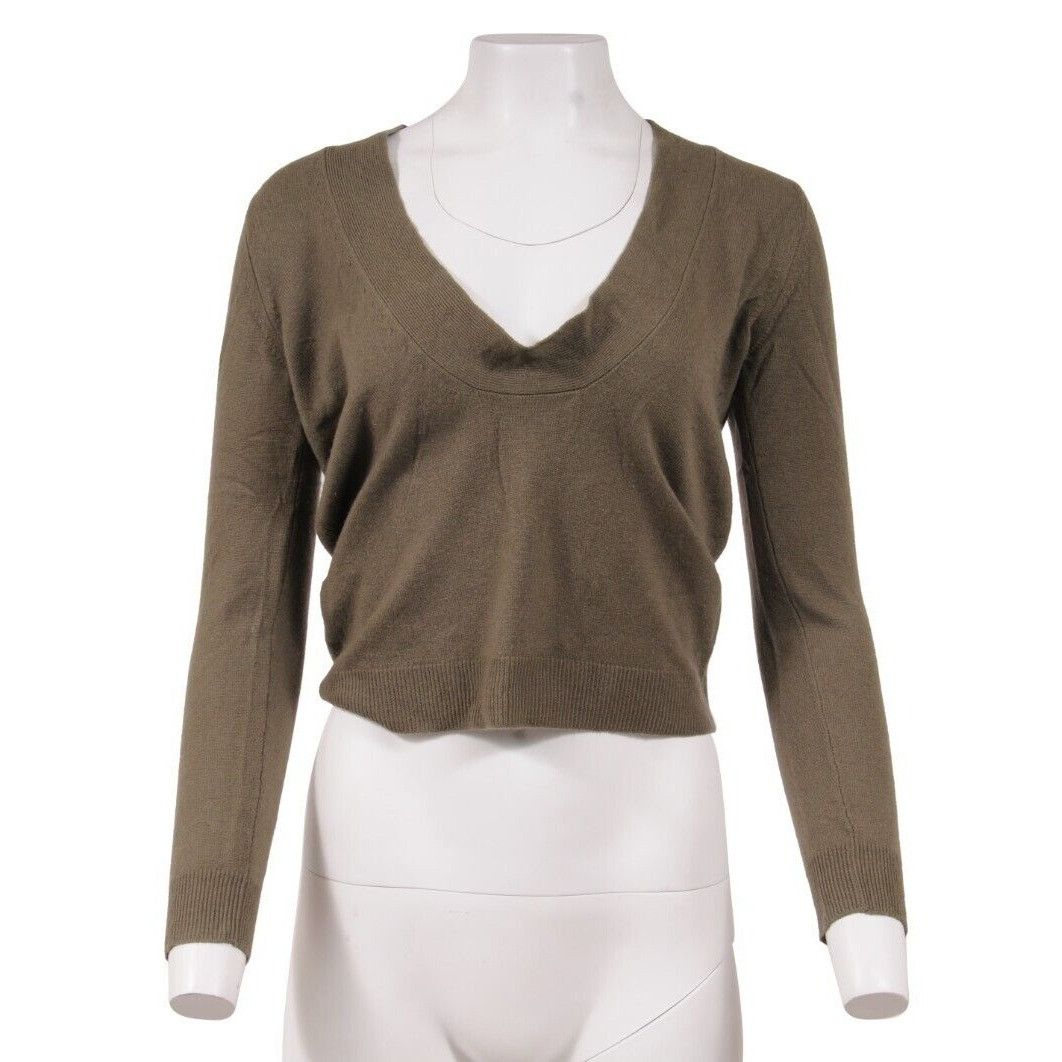 Marni U Neck Sweater Olive Green Cashmere Size S / US 4 / IT 40 - 1 Thumbnail