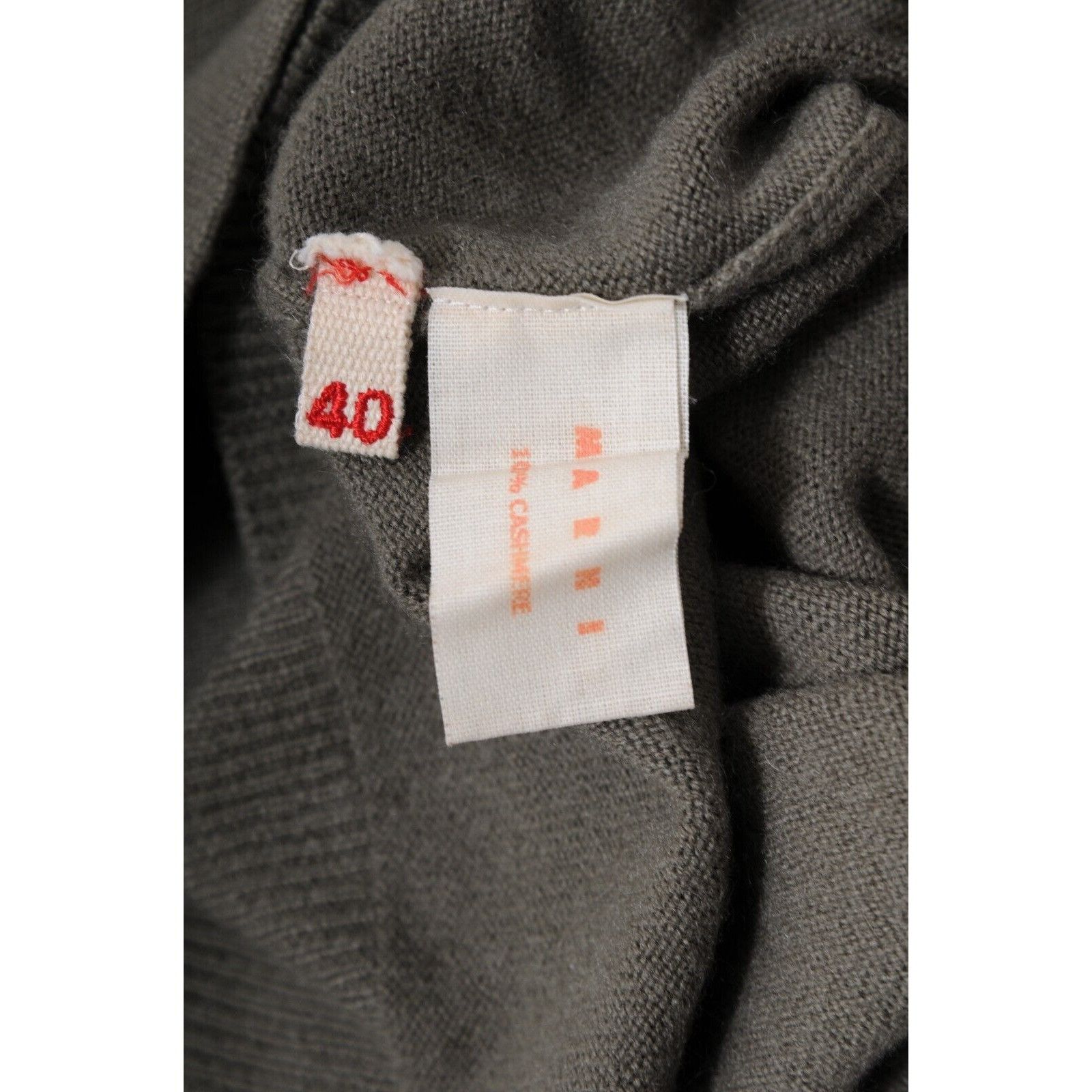 Marni U Neck Sweater Olive Green Cashmere Size S / US 4 / IT 40 - 12 Thumbnail