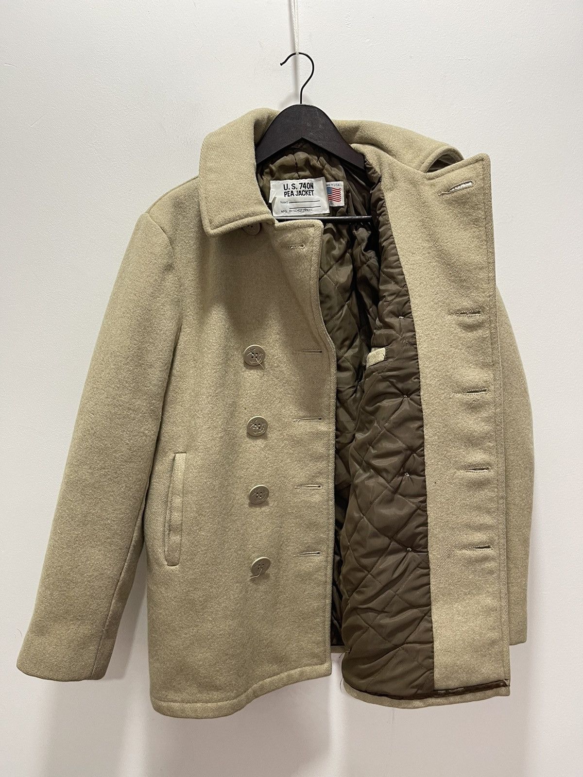 Schott VINTAGE US 740N WOOL BUTTON UP PEA COAT JACKET Size S / US 4 / IT 40 - 8 Thumbnail