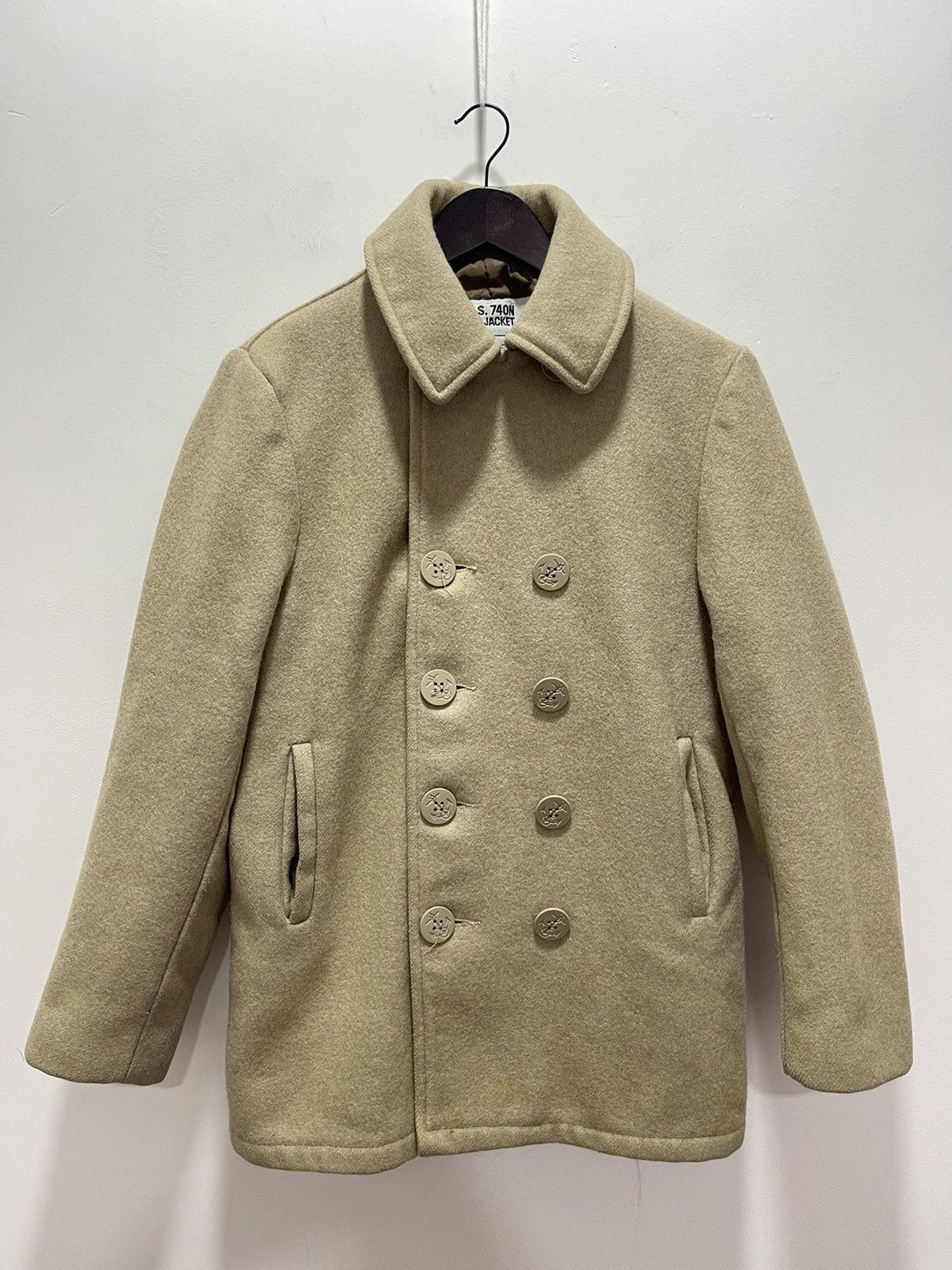 Schott VINTAGE US 740N WOOL BUTTON UP PEA COAT JACKET Size S / US 4 / IT 40 - 1 Thumbnail