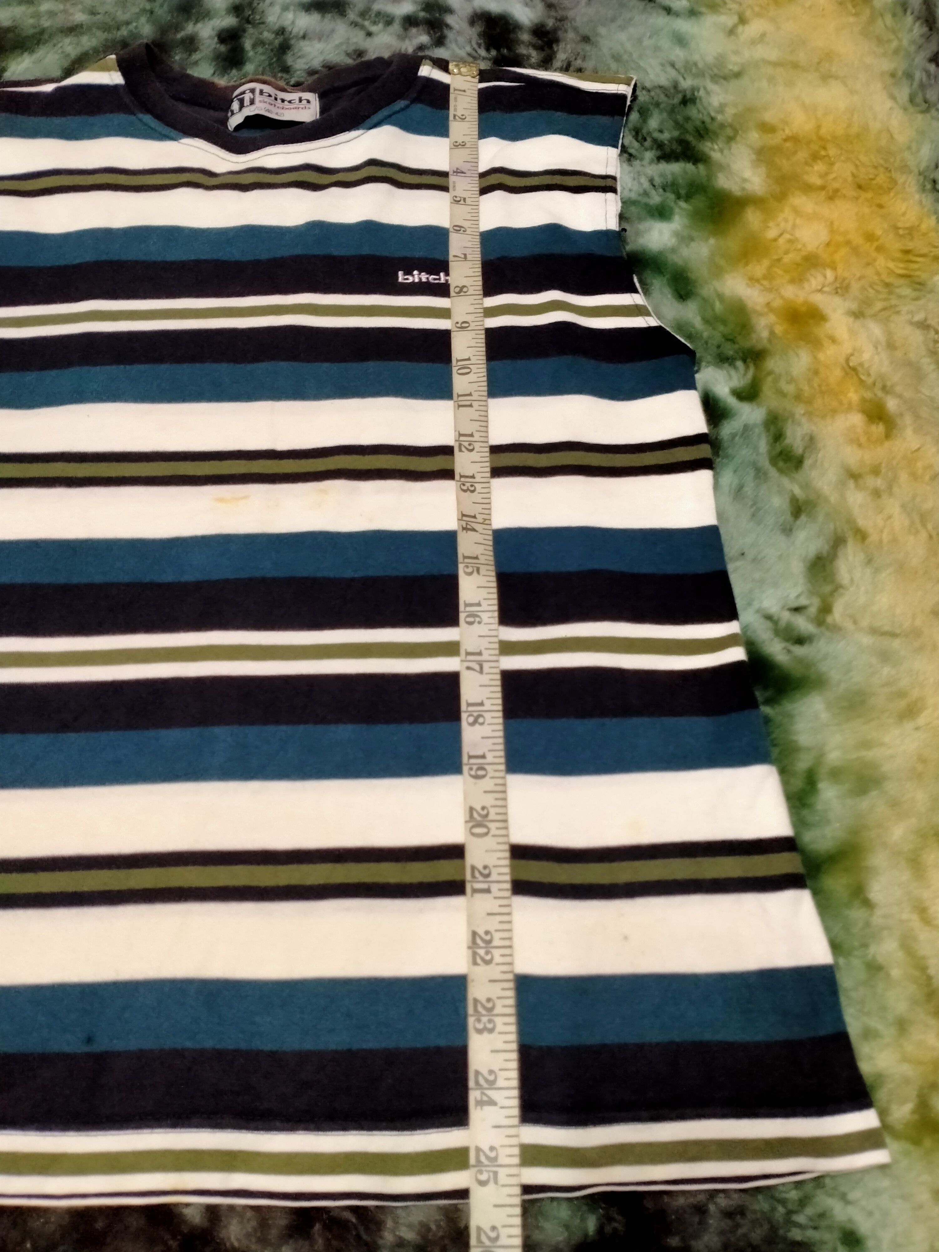 Vintage 💥 Vtg 90s Bitch Skateboards stripes sleeveless Size US M / EU 48-50 / 2 - 13 Thumbnail