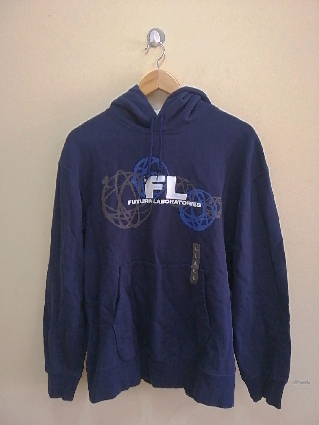 image of Futura Laboratories Hoodies By Uniqlo Navy Blue/l Sizes, Men's (Size Large)