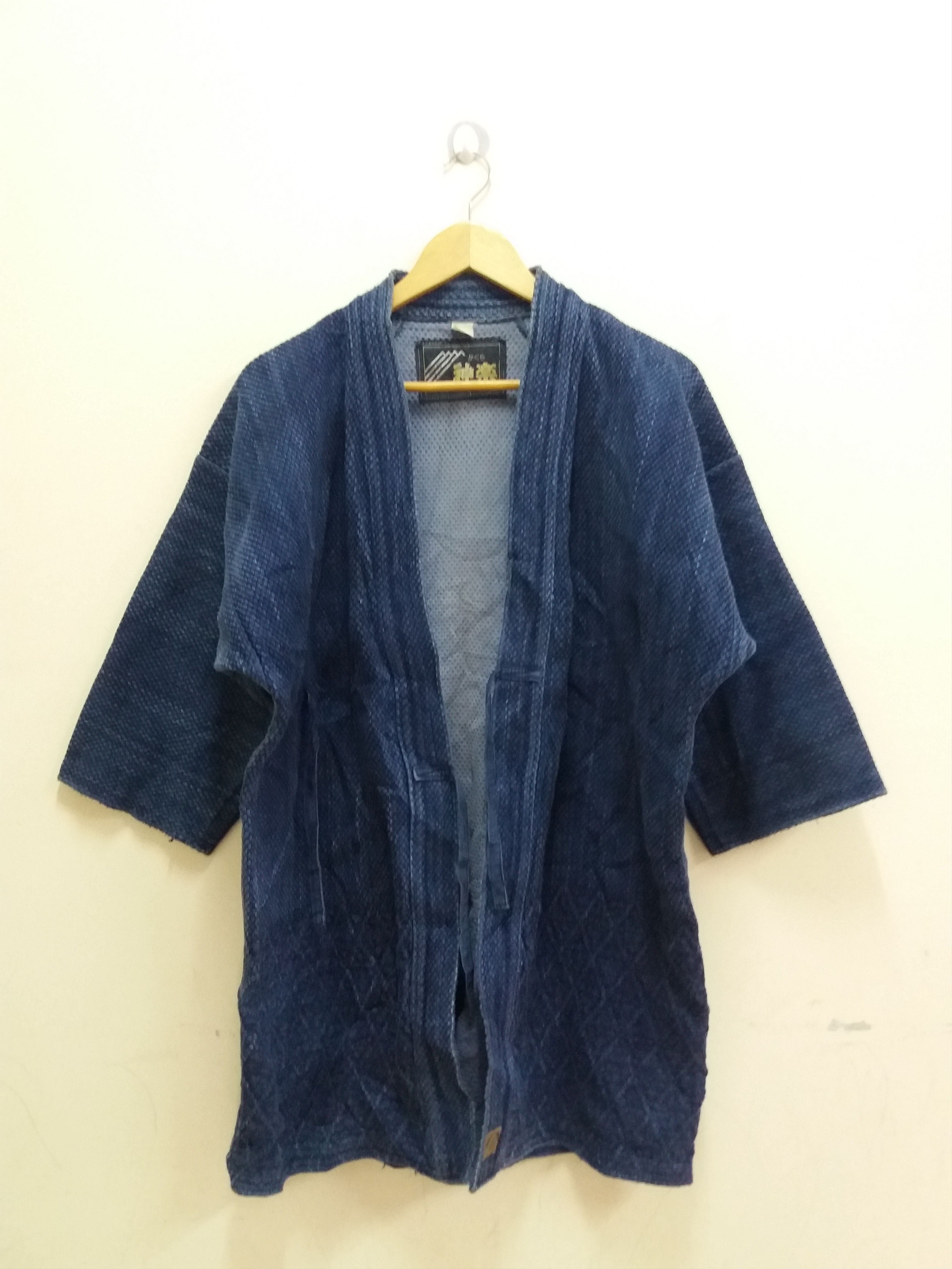 Indigo Vintage Cotton Indigo Japanese Noragi Sashiko Jacket Size US L / EU 52-54 / 3 - 1 Thumbnail