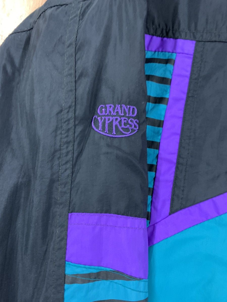 Vintage Vintage 90s Purple Teal Stripe Light Jacket Size US L / EU 52-54 / 3 - 5 Thumbnail