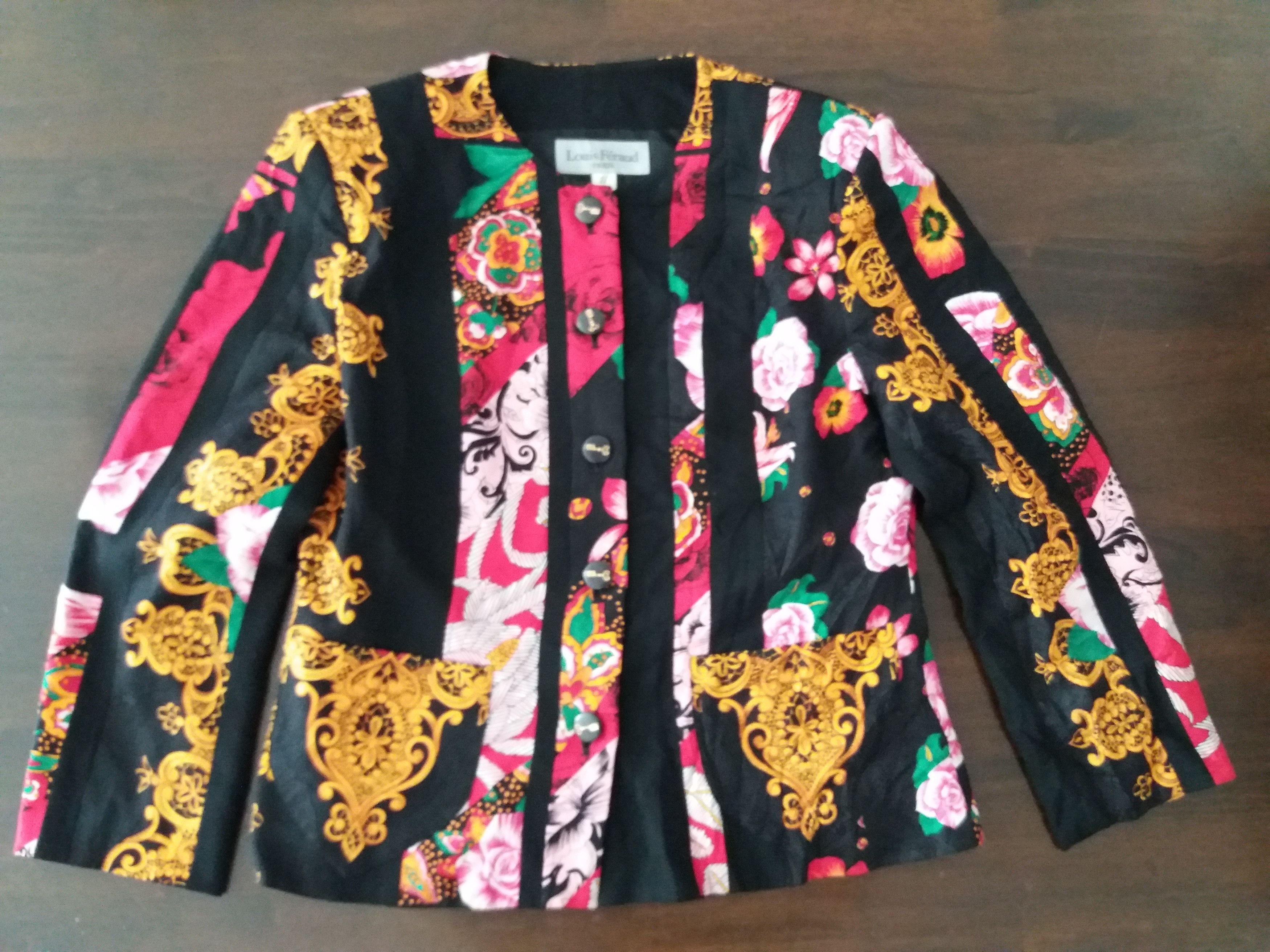 image of Louis Feraud Paris Floral Jacket/coat in Floral Red, Men's (Size Medium)