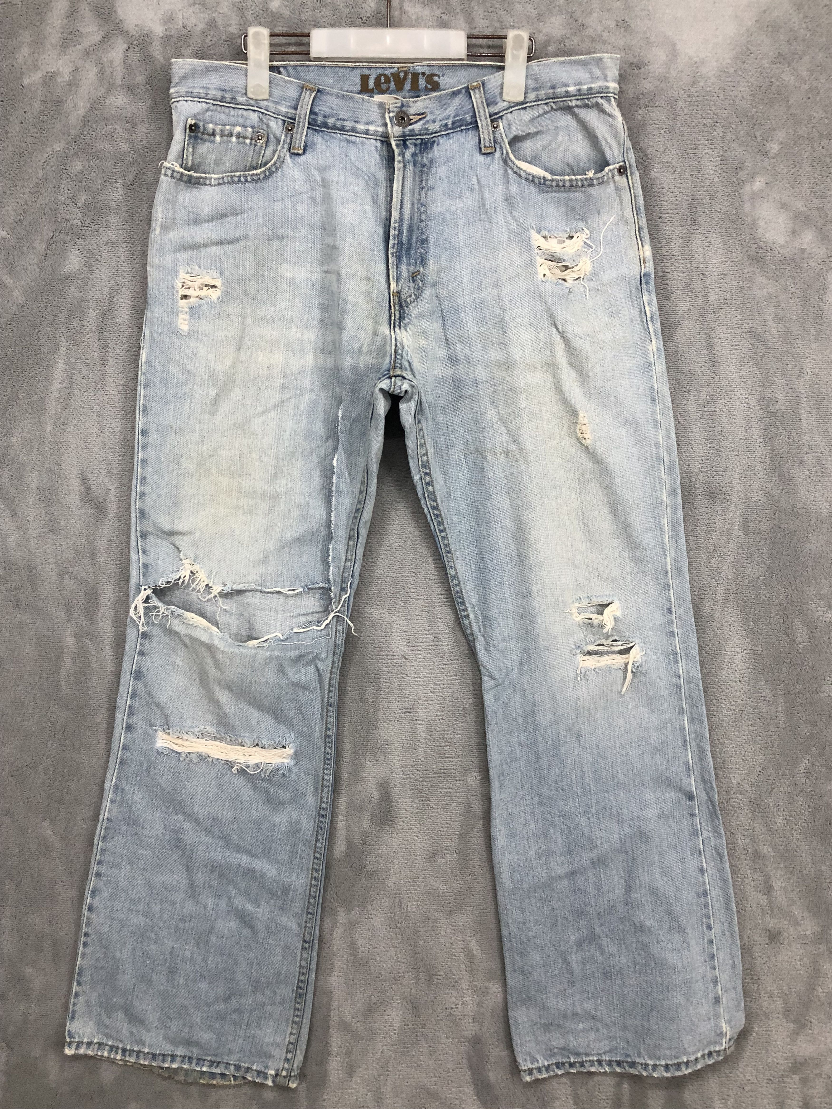 Levi's × Vintage Levis 527 Low Boot Cut Ripped Distressed Jeans T152 Size US 34 / EU 50 - 1 Thumbnail