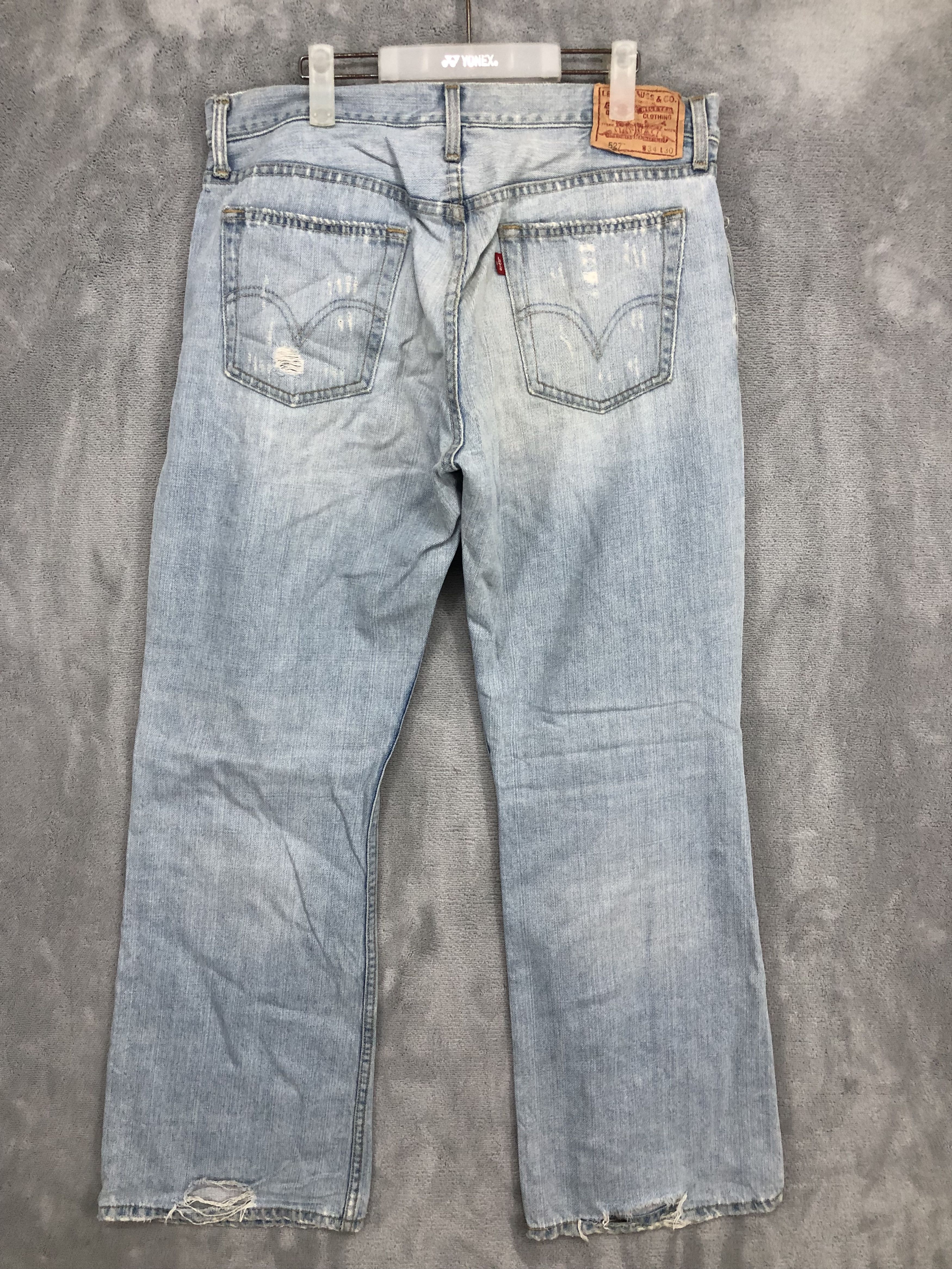Levi's × Vintage Levis 527 Low Boot Cut Ripped Distressed Jeans T152 Size US 34 / EU 50 - 2 Thumbnail