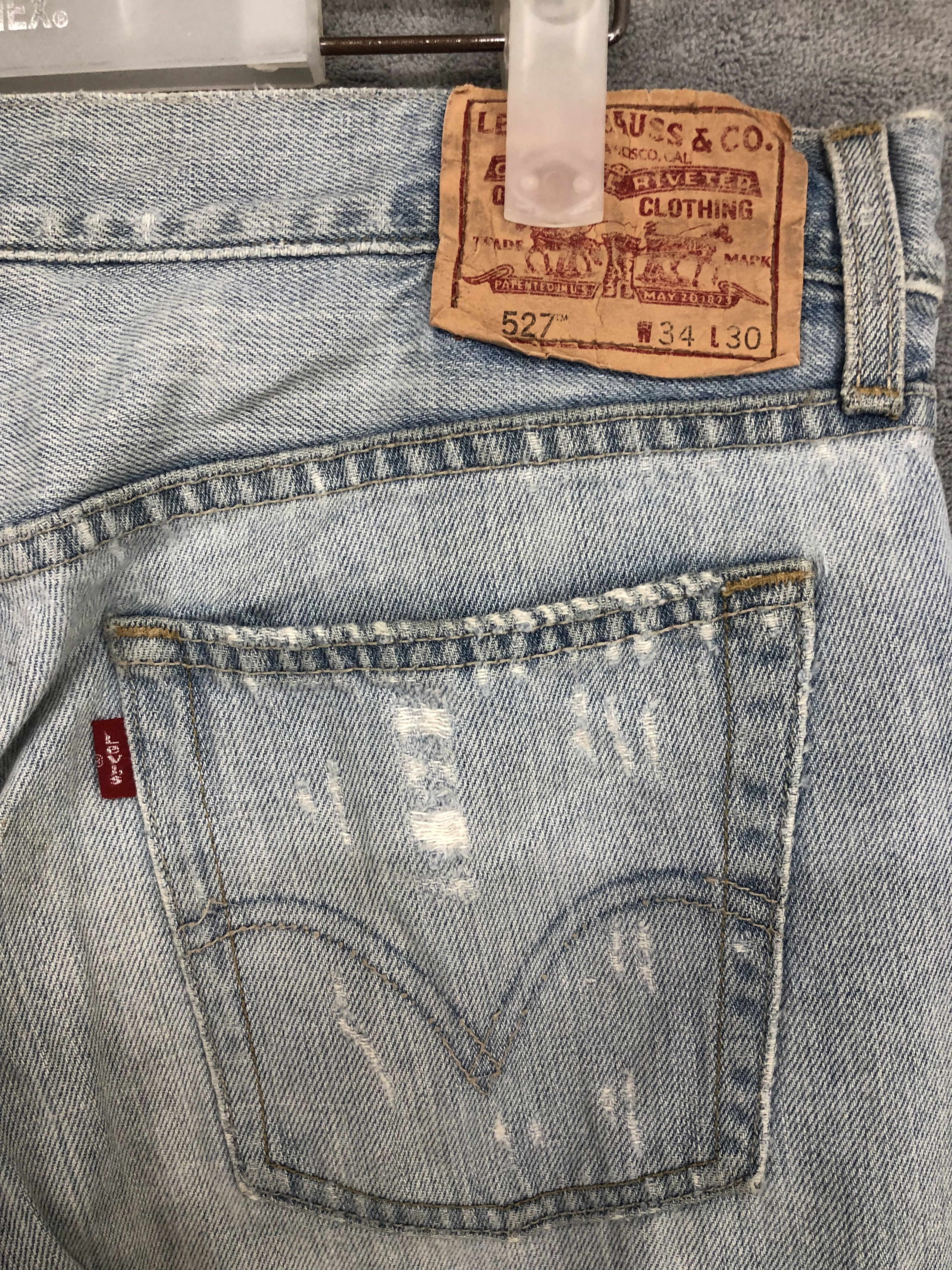 Levi's × Vintage Levis 527 Low Boot Cut Ripped Distressed Jeans T152 Size US 34 / EU 50 - 12 Thumbnail