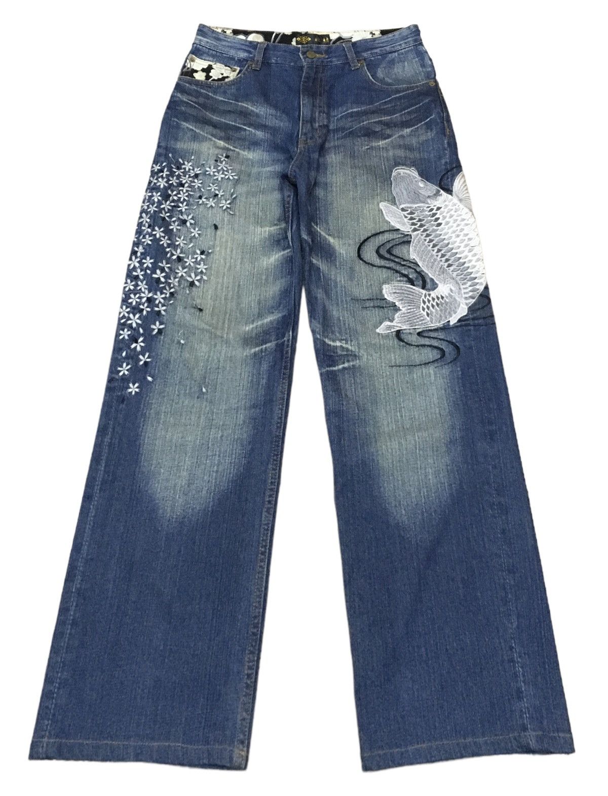 If Six Was Nine × Japanese Brand Rare Design Vintage Japanese Brand Sukajan Jeans 1990s Size US 31 - 1 Thumbnail