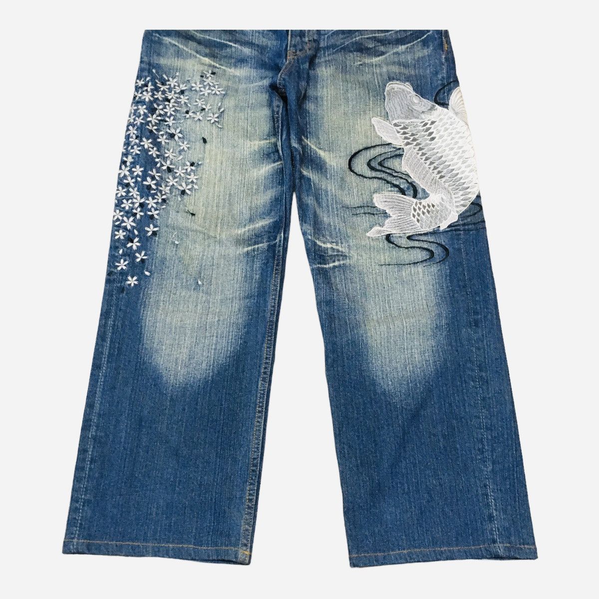 If Six Was Nine × Japanese Brand Rare Design Vintage Japanese Brand Sukajan Jeans 1990s Size US 31 - 5 Thumbnail
