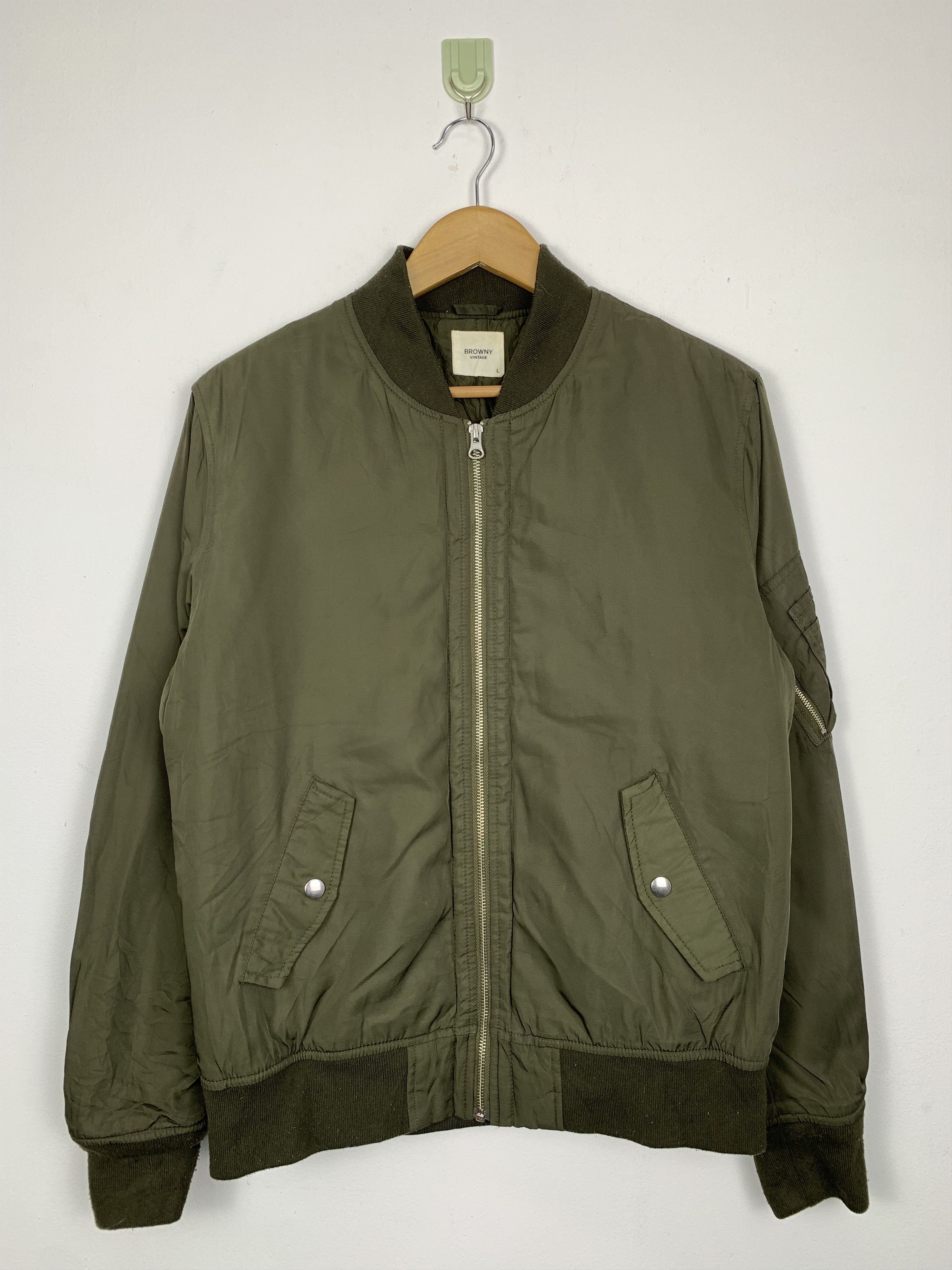 Japanese Brand × Vintage BROWNY VINTAGE Bomber Jacket Military Size US S / EU 44-46 / 1 - 1 Thumbnail
