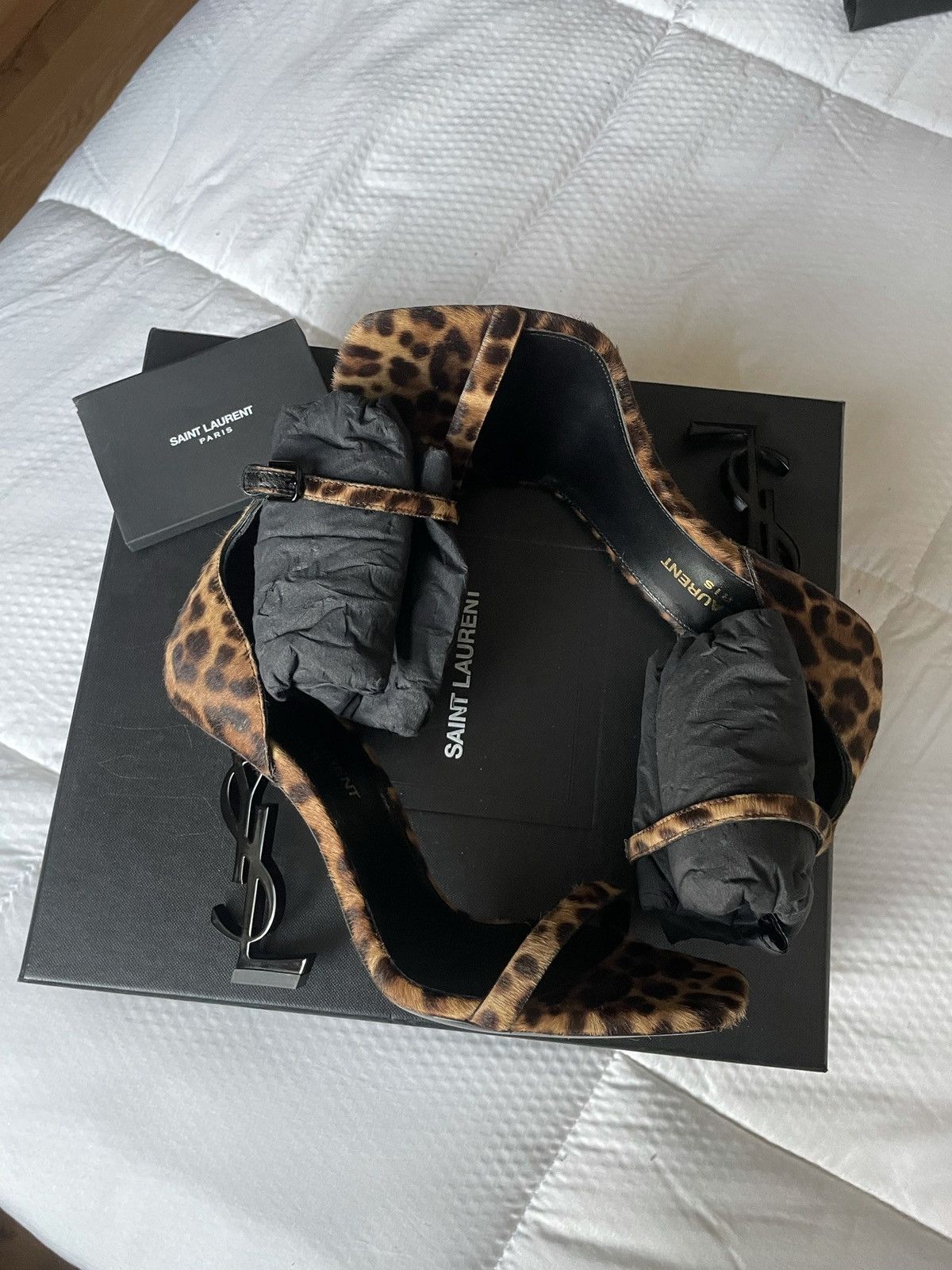 Saint Laurent Opyum leopard print sandals