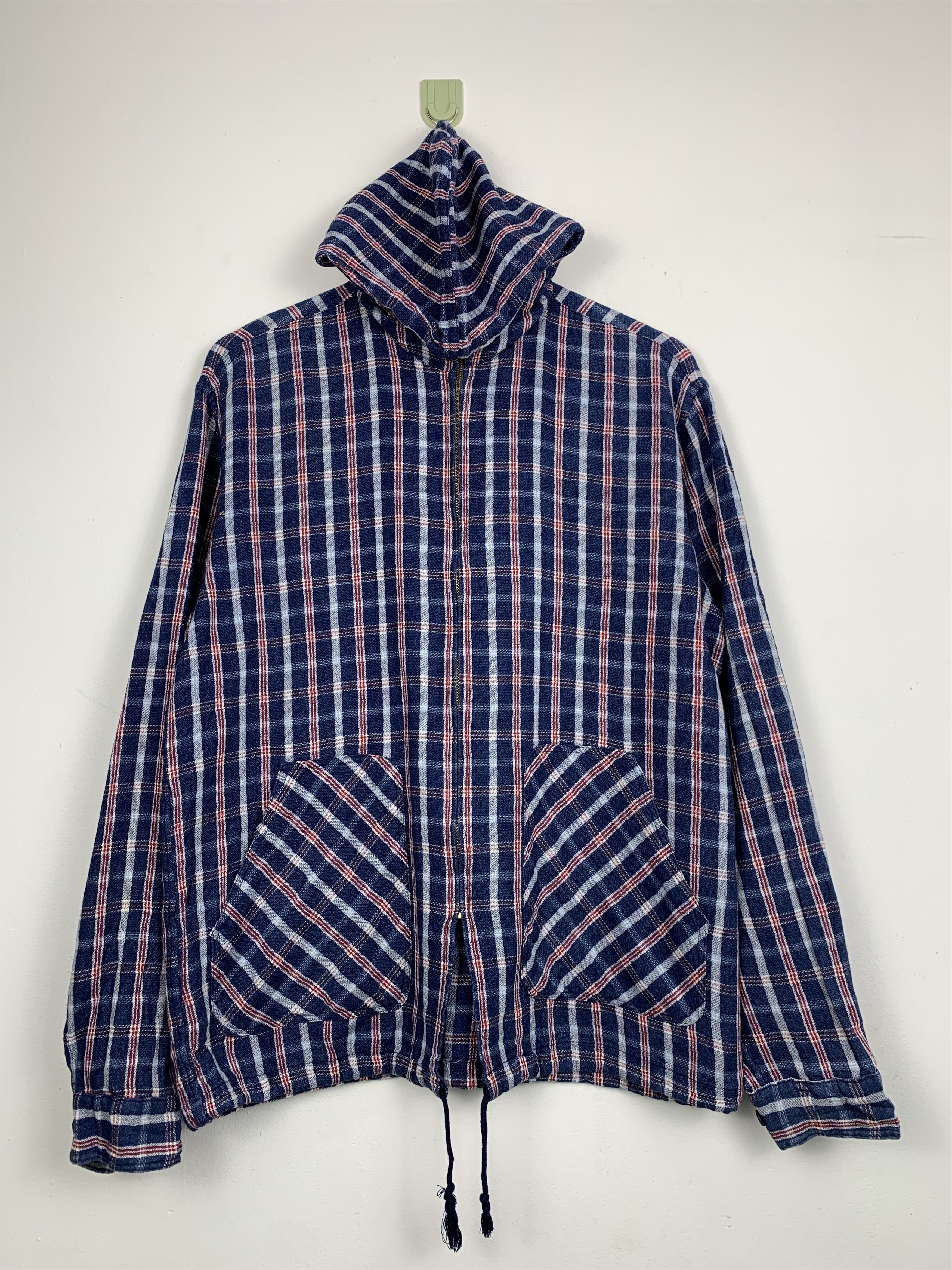 image of Vintage Che St Design X Sharkey's Checkered Jacket Hoodie, Men's (Size Small)