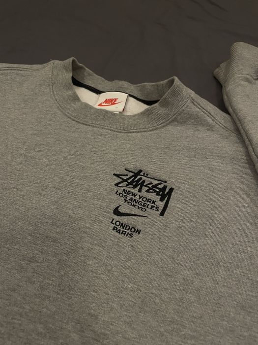 Nike Stussy x Nike Crewneck Gray (S) | Grailed