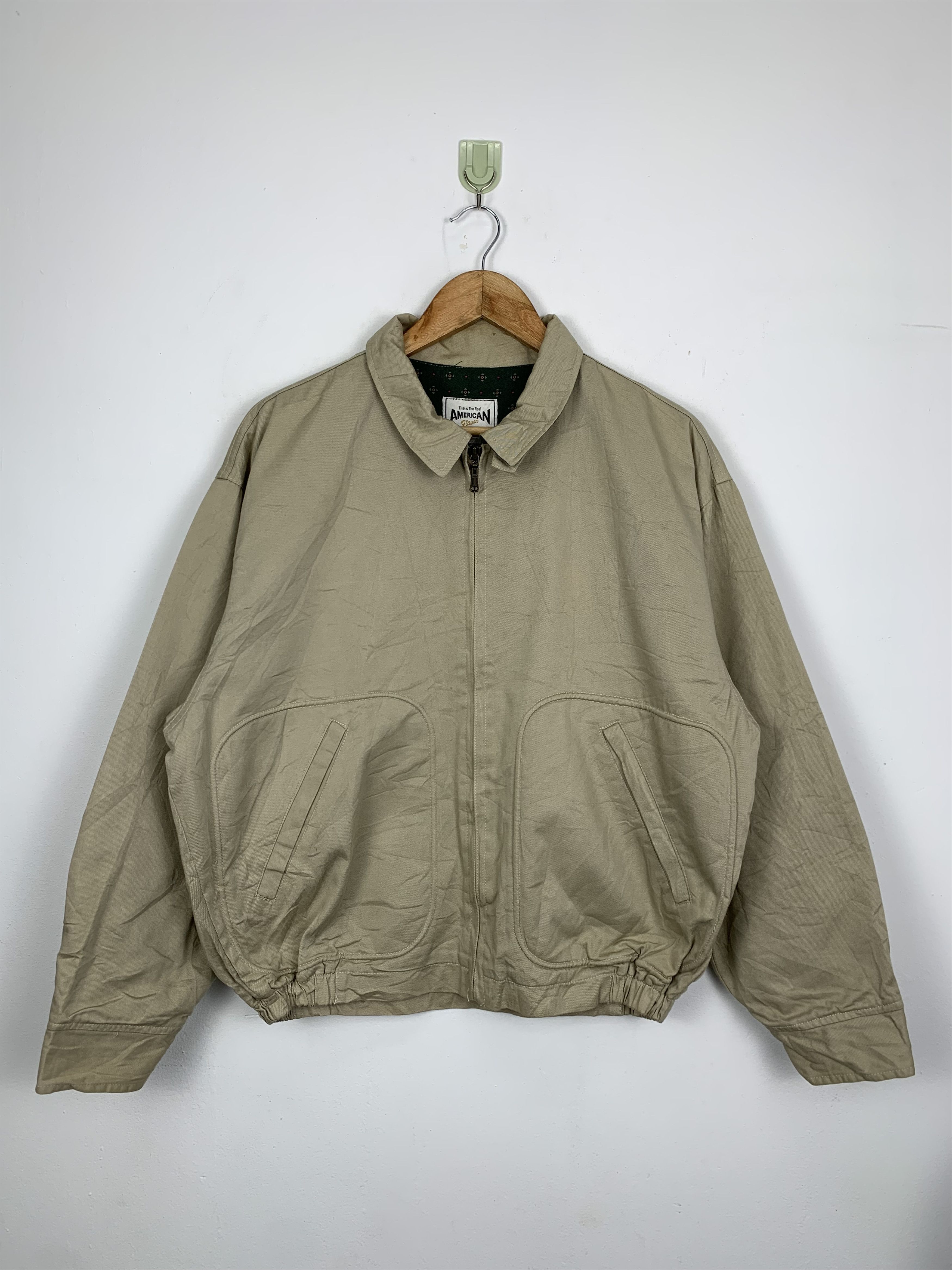 Vintage Vintage SCENE Khaki Nice Pattern Lining Jackets J0593 Size US M / EU 48-50 / 2 - 1 Thumbnail