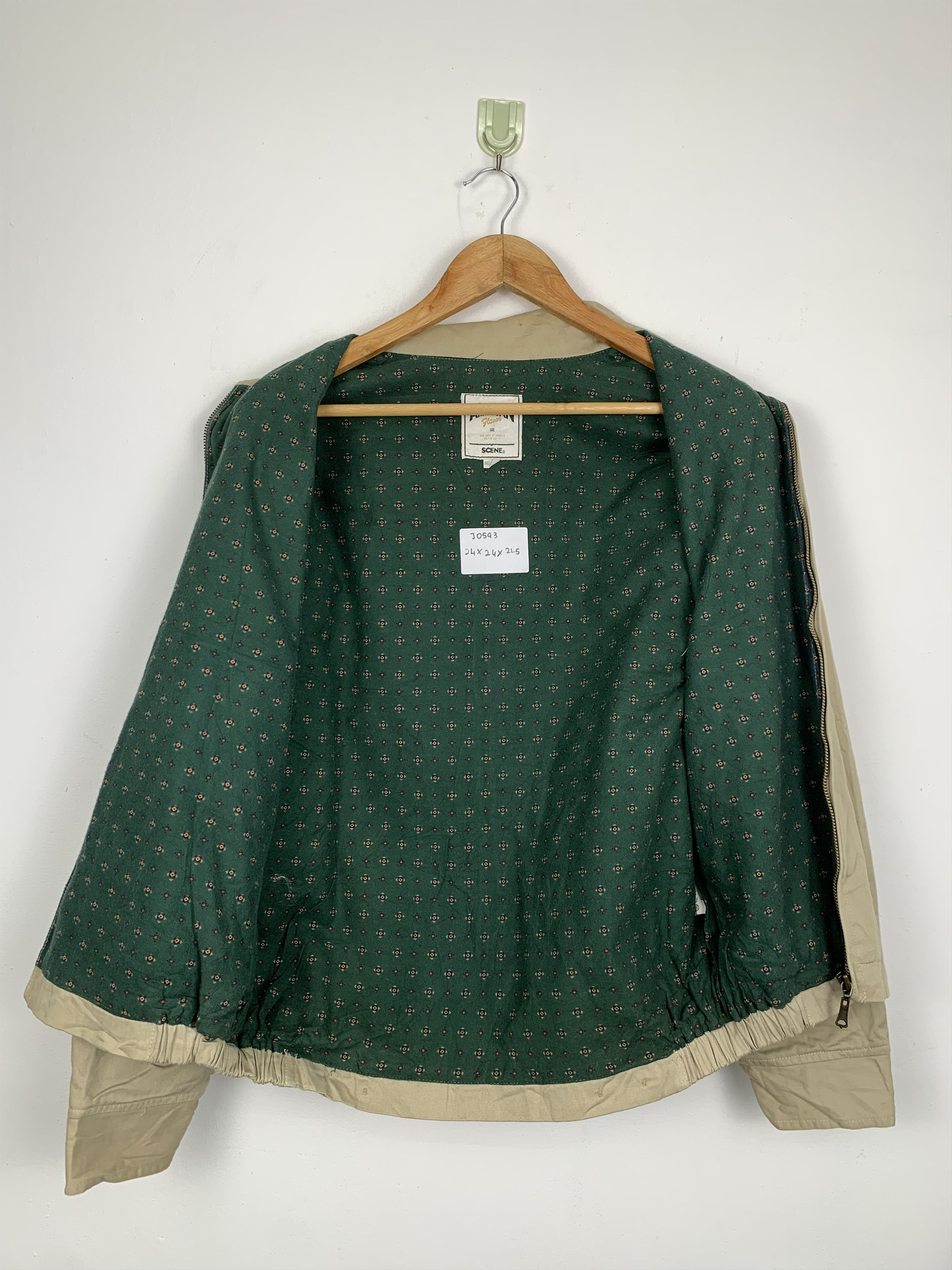 Vintage Vintage SCENE Khaki Nice Pattern Lining Jackets J0593 Size US M / EU 48-50 / 2 - 8 Thumbnail