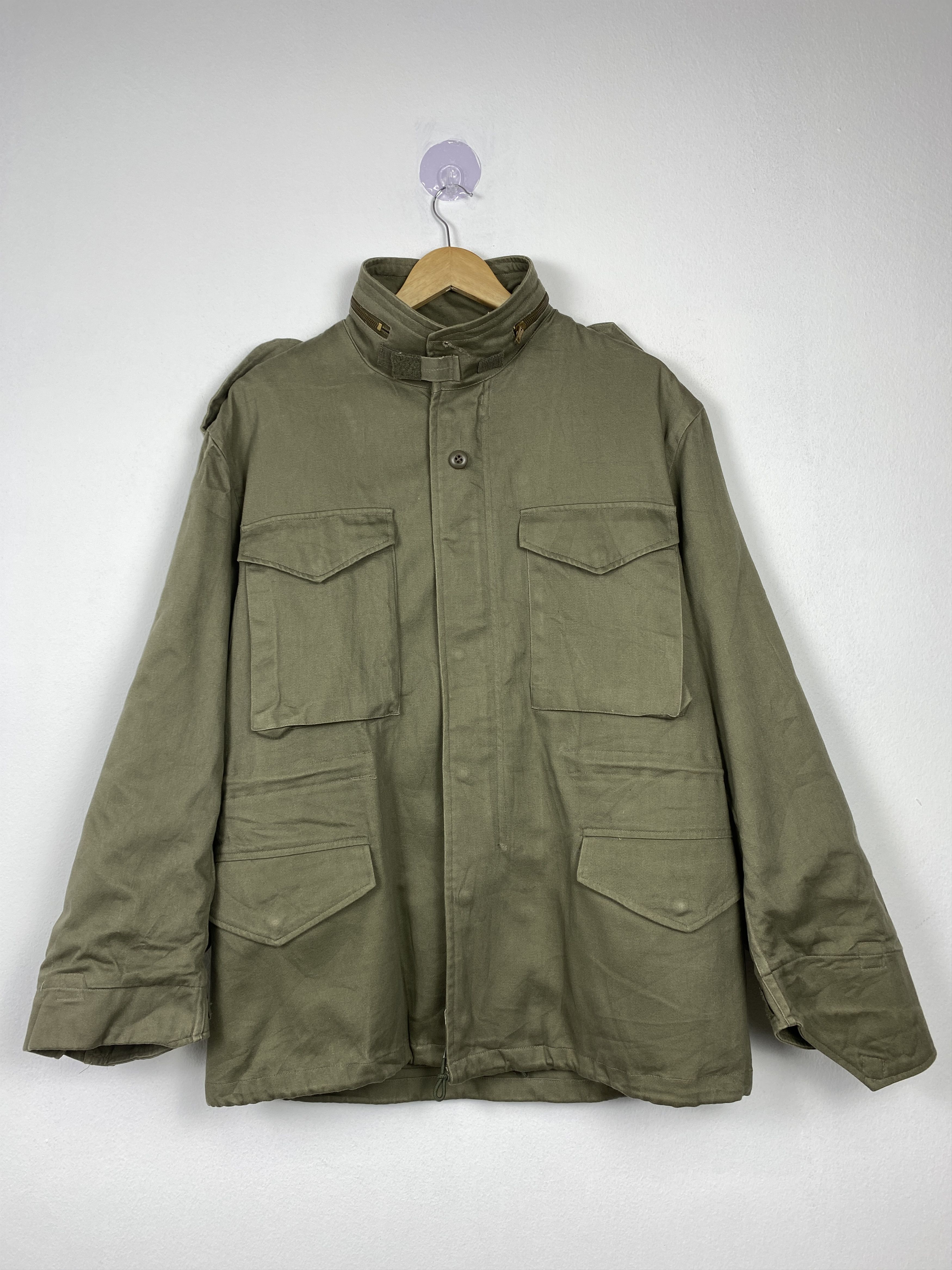image of Vintage Zip Up Jacket in Dark Green, Men's (Size Small)