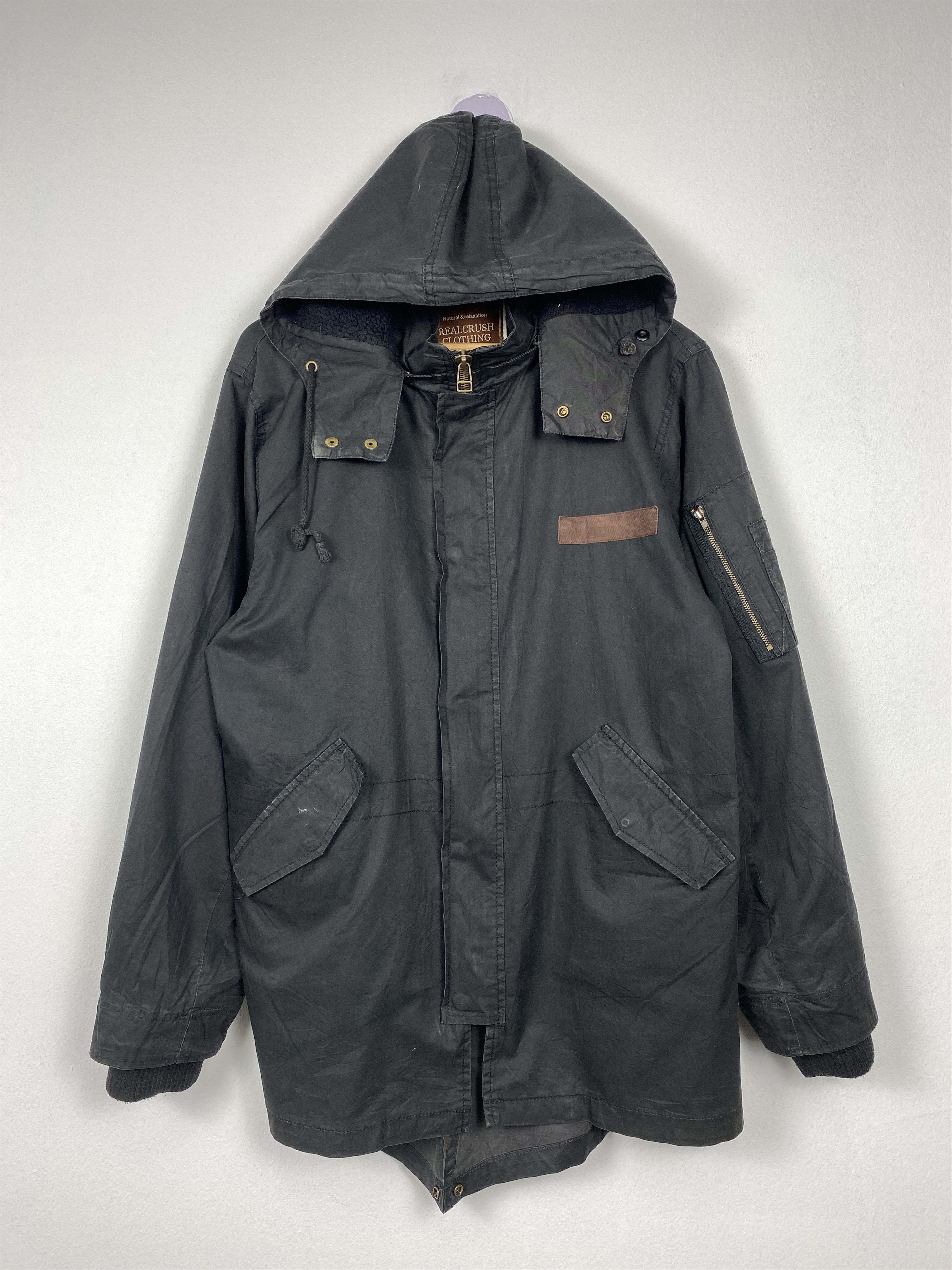 Japanese Brand Vintage Real Crush Clothing Hoodie Parkas Jacket J1157 Size US S / EU 44-46 / 1 - 1 Thumbnail