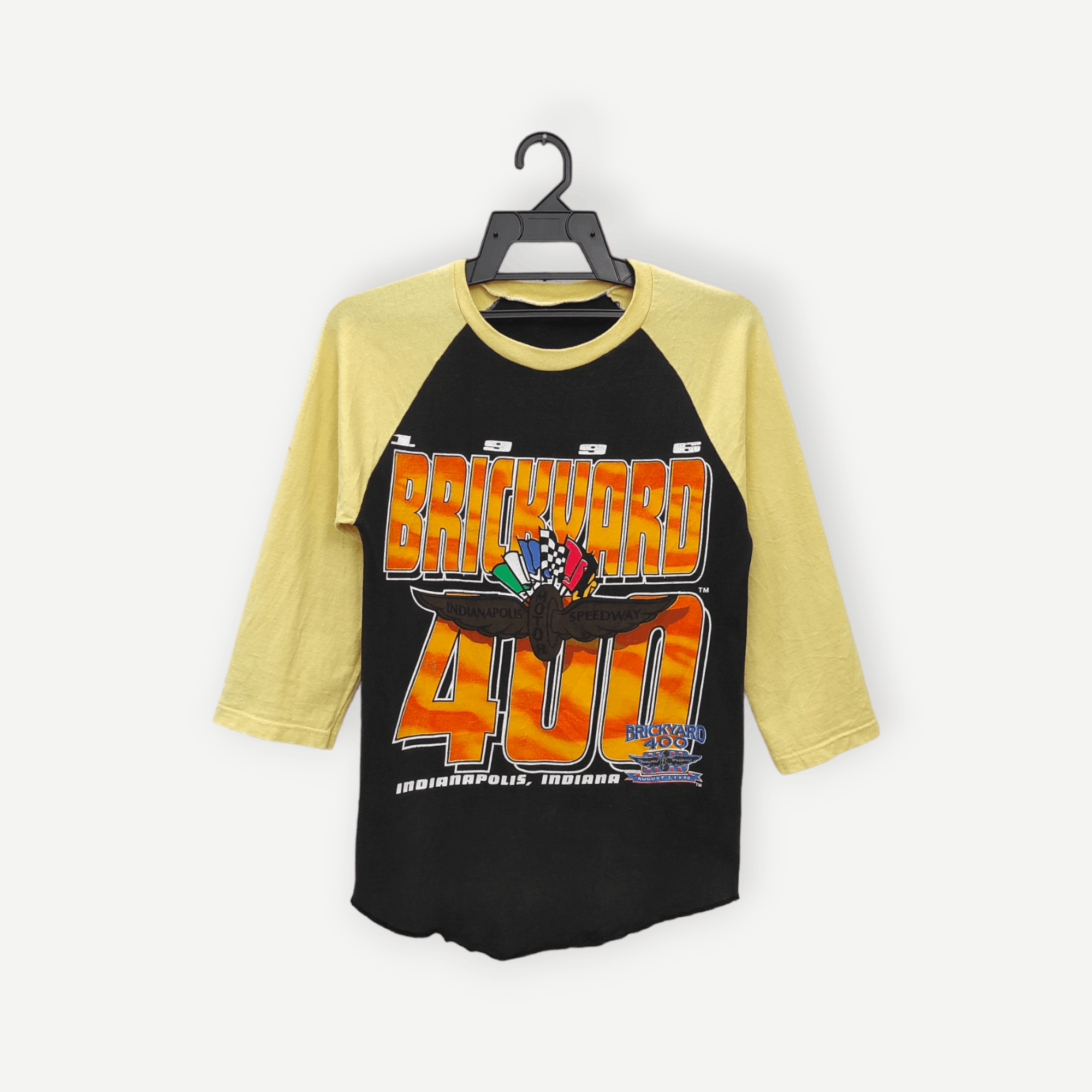 image of Racing x Vintage 1996 Brickyard 400 Indianapolis Motor Speedway Baseball Tee, Men's (Size XS)