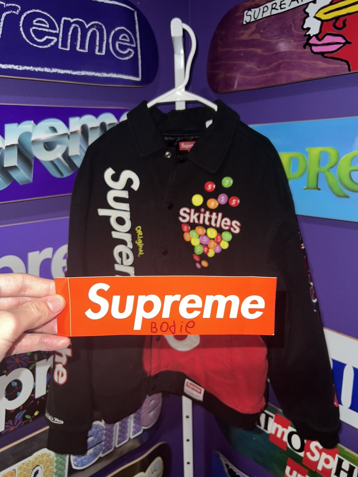 Mitchell & Ness × Supreme Supreme Skittles Mitchell & Ness Varsity Jacket Size US L / EU 52-54 / 3 - 12 Thumbnail