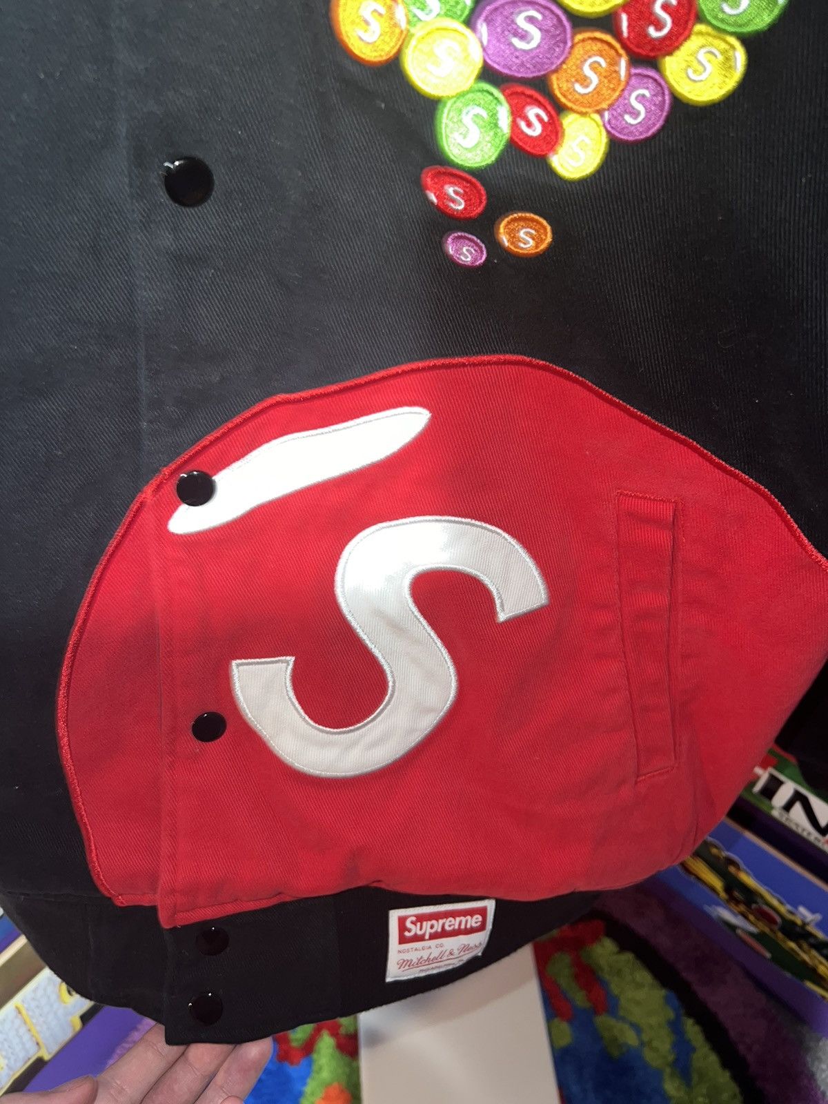 Mitchell & Ness × Supreme Supreme Skittles Mitchell & Ness Varsity Jacket Size US L / EU 52-54 / 3 - 4 Thumbnail
