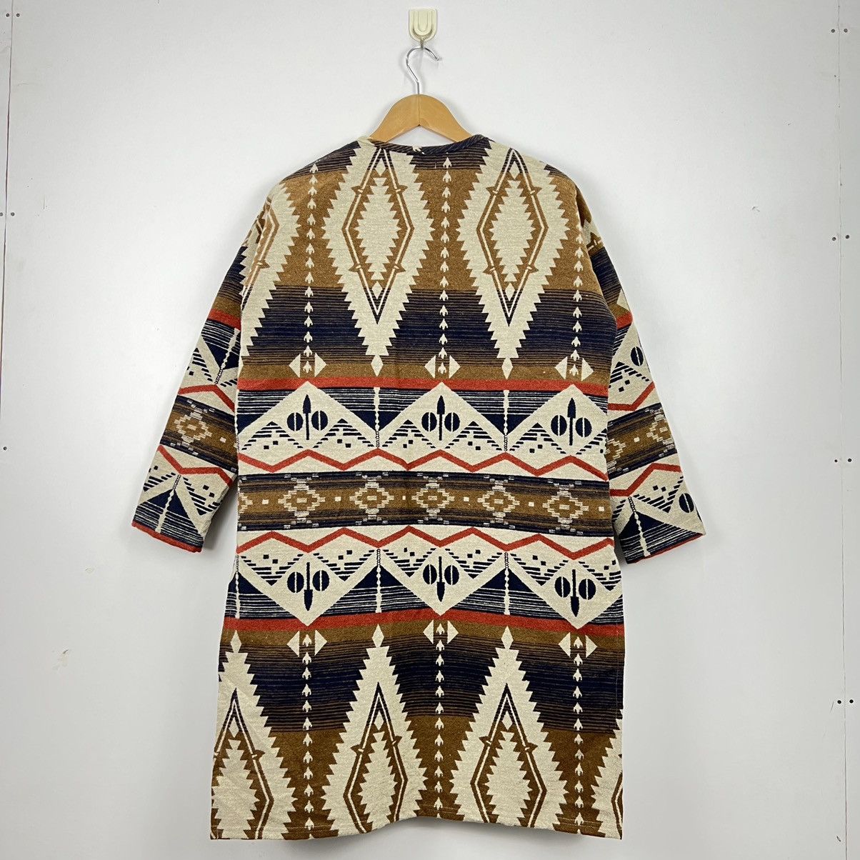 Native Vintage NAVAJO NATIVE with Fur Pocket Long Jacket J0013 Size US M / EU 48-50 / 2 - 6 Thumbnail