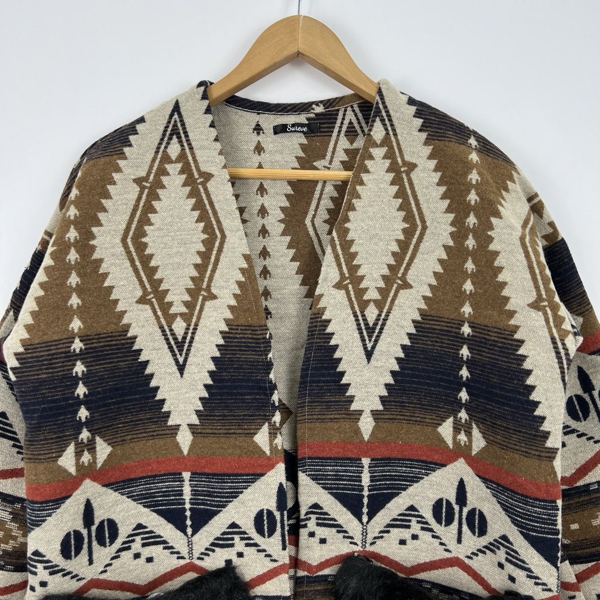 Native Vintage NAVAJO NATIVE with Fur Pocket Long Jacket J0013 Size US M / EU 48-50 / 2 - 2 Thumbnail