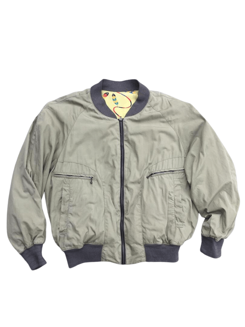 image of Mr. Junko Shimada Reversible Bomber Jacket in Khaki, Men's (Size Medium)
