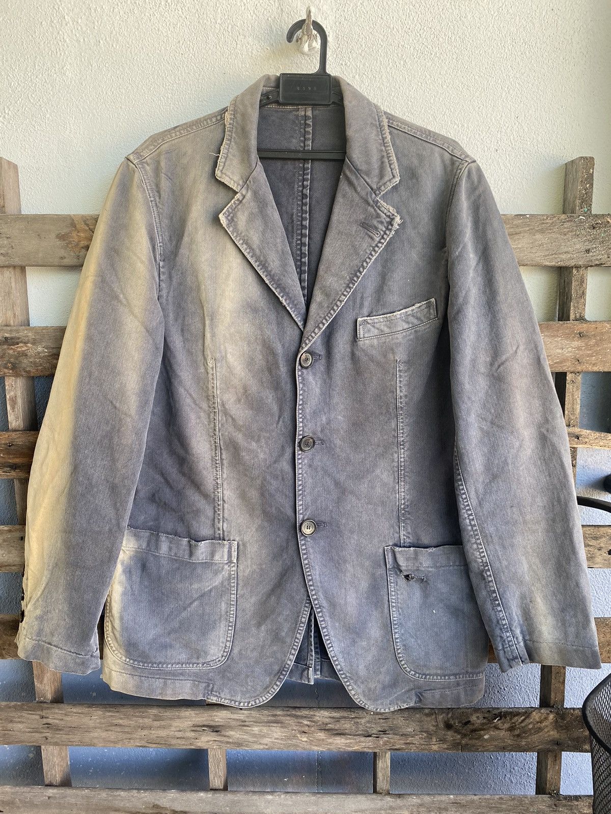 image of Dolce Gabbana Dolce & Cabbana Faded Distressed Blazer Jacket in Sun Faded, Men's (Size Small)
