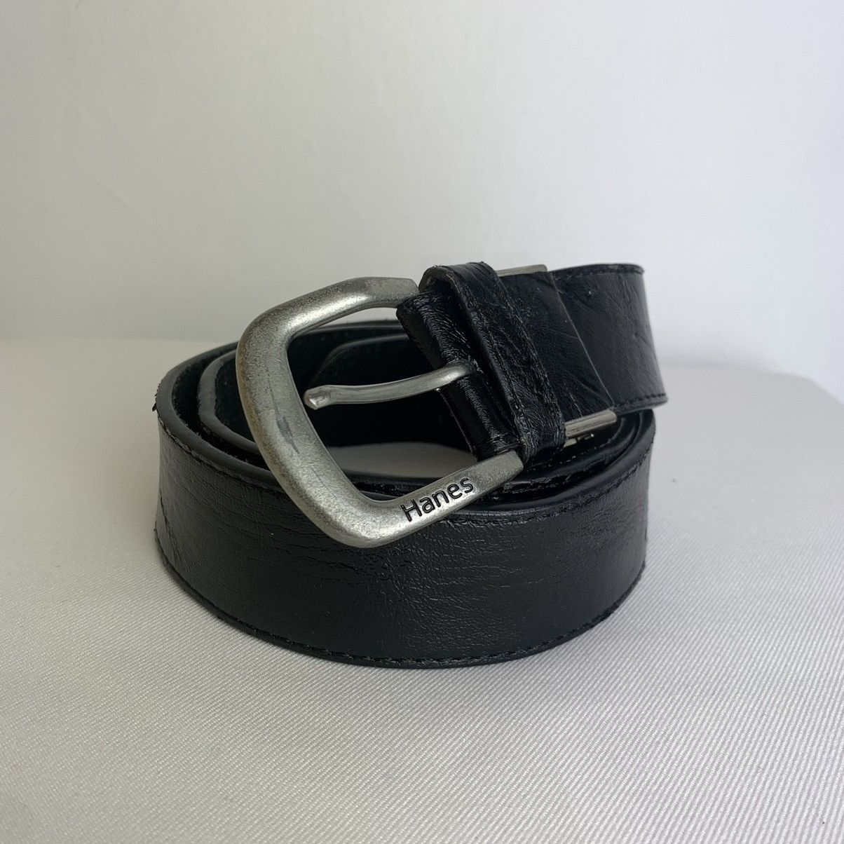 Hanes Hanes black casual pvc like leather belt Size ONE SIZE - 1 Thumbnail
