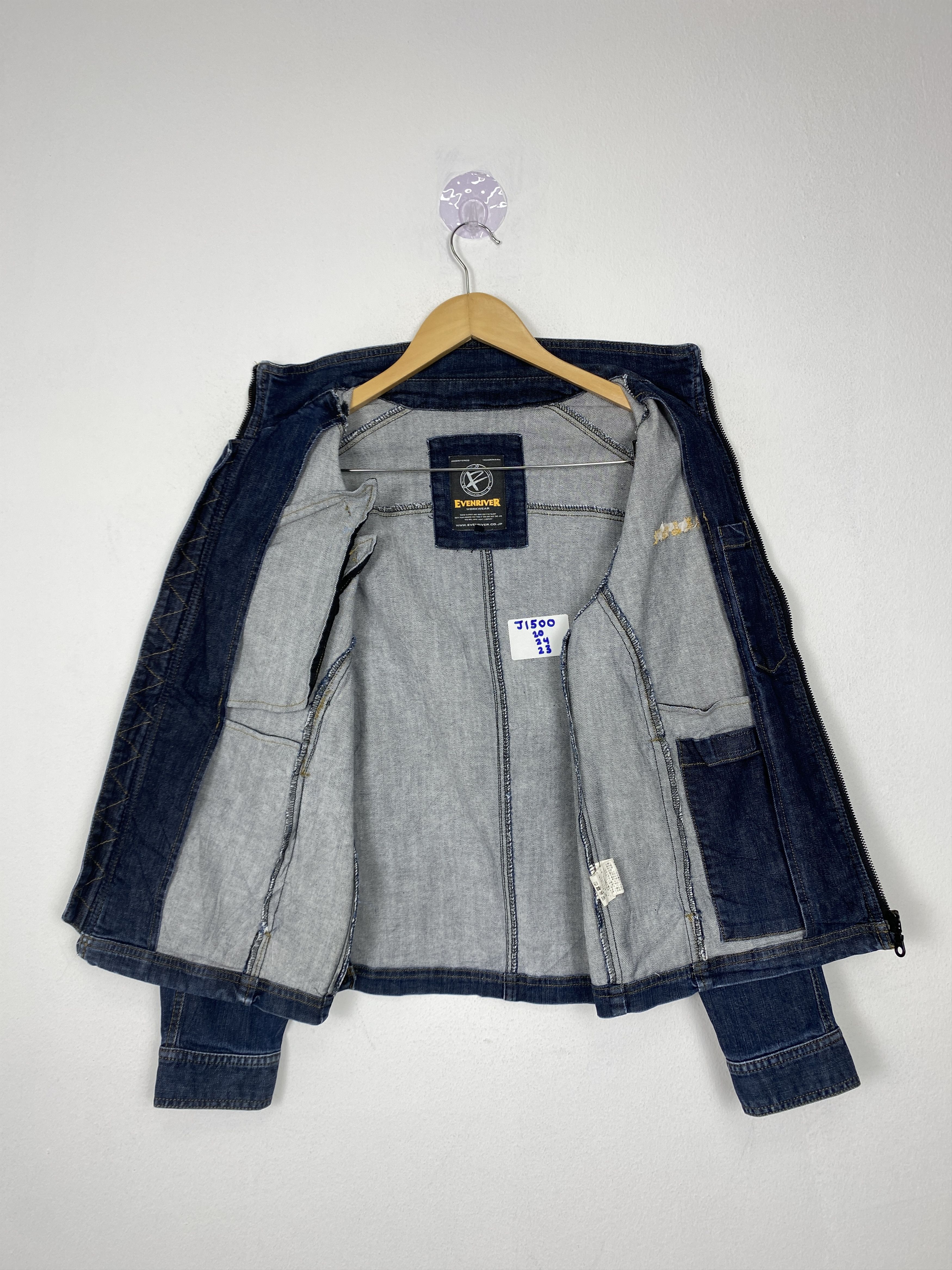 Japanese Brand × Vintage Vintage Even River Zip Up Denim Jacket Size US S / EU 44-46 / 1 - 9 Thumbnail
