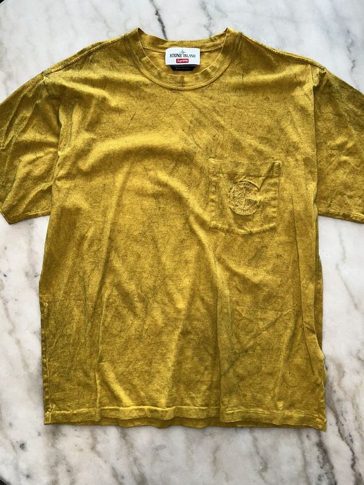 Supreme x stone island pocket tee sale