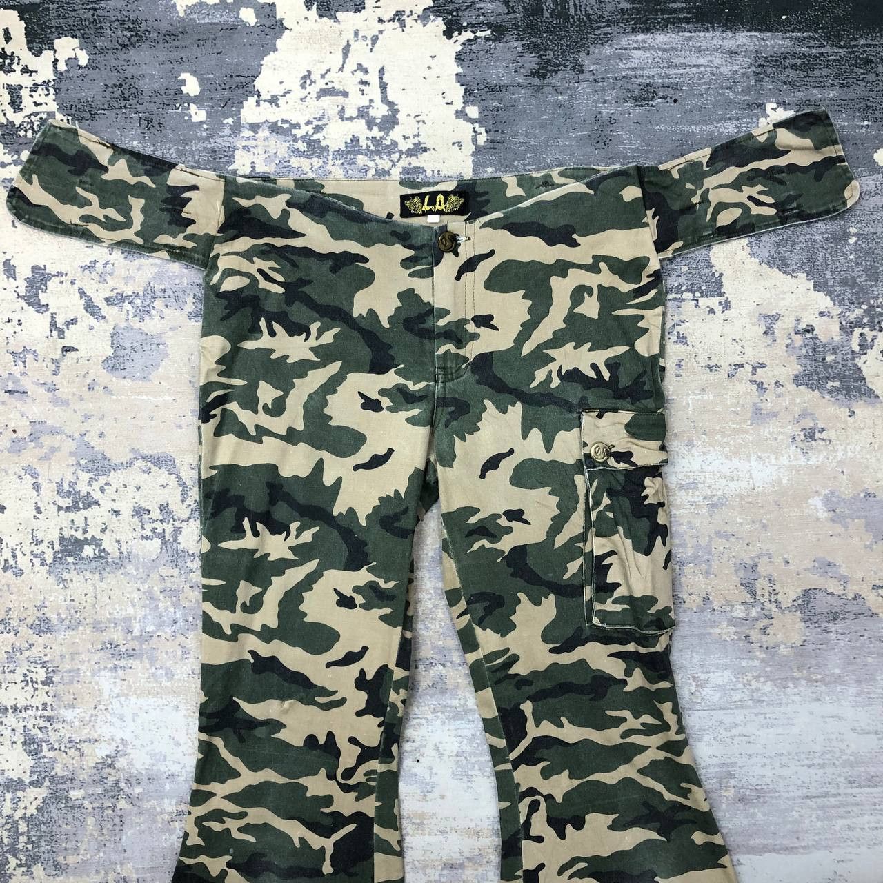 Other P508 LA FLARED CAMO CARGO PANTS Size 27" / US 4 / IT 40 - 3 Thumbnail