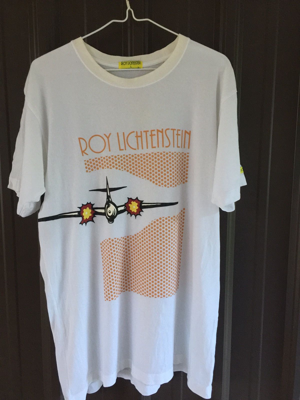 image of Need GoneVintage Roy Linhtenstein Pop Art Tee in White, Men's (Size Medium)